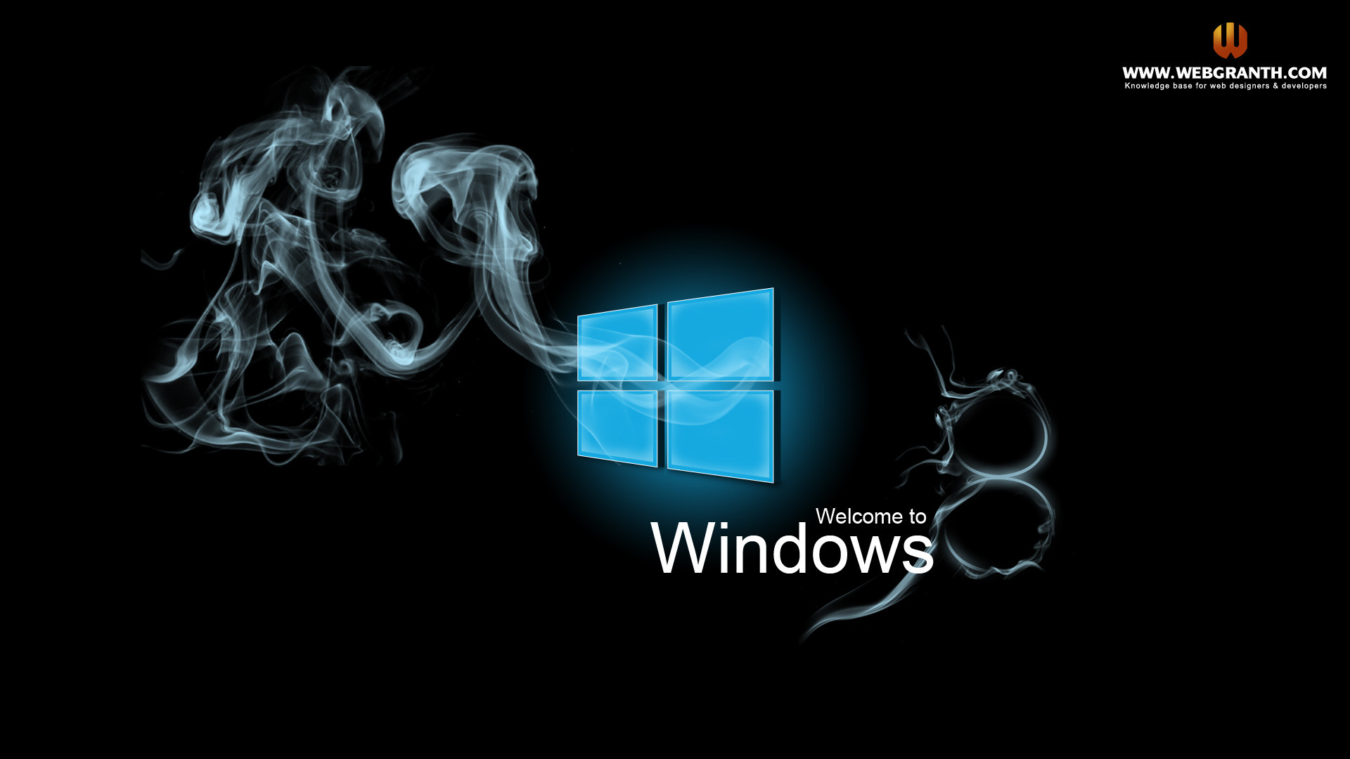 Windows 8, Logo Windows, Fumo, Sfondo nero, 16:9 Full HD, wallpaper widescreen