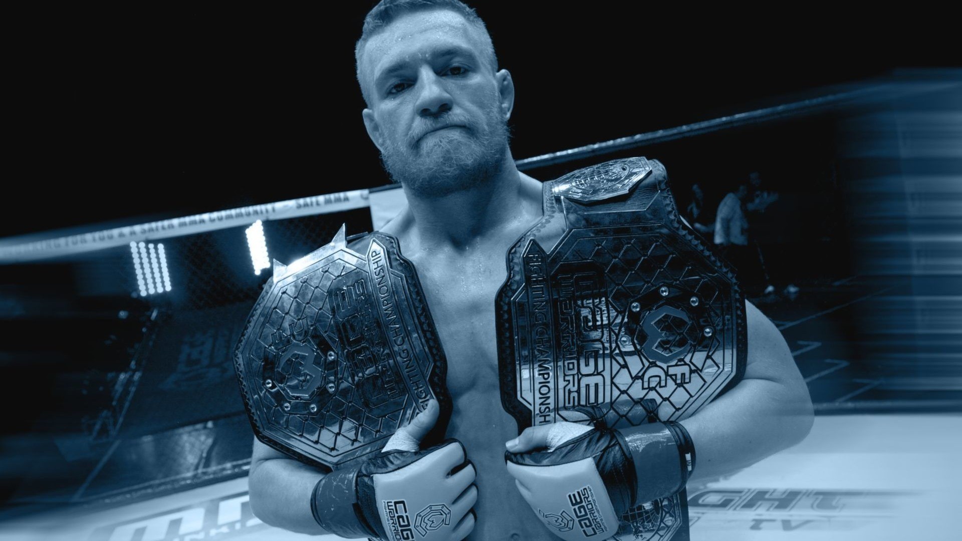 Conor McGregor, Cinture UFC, Campione, Toni blu, 1920x1080, immagine di sfondo