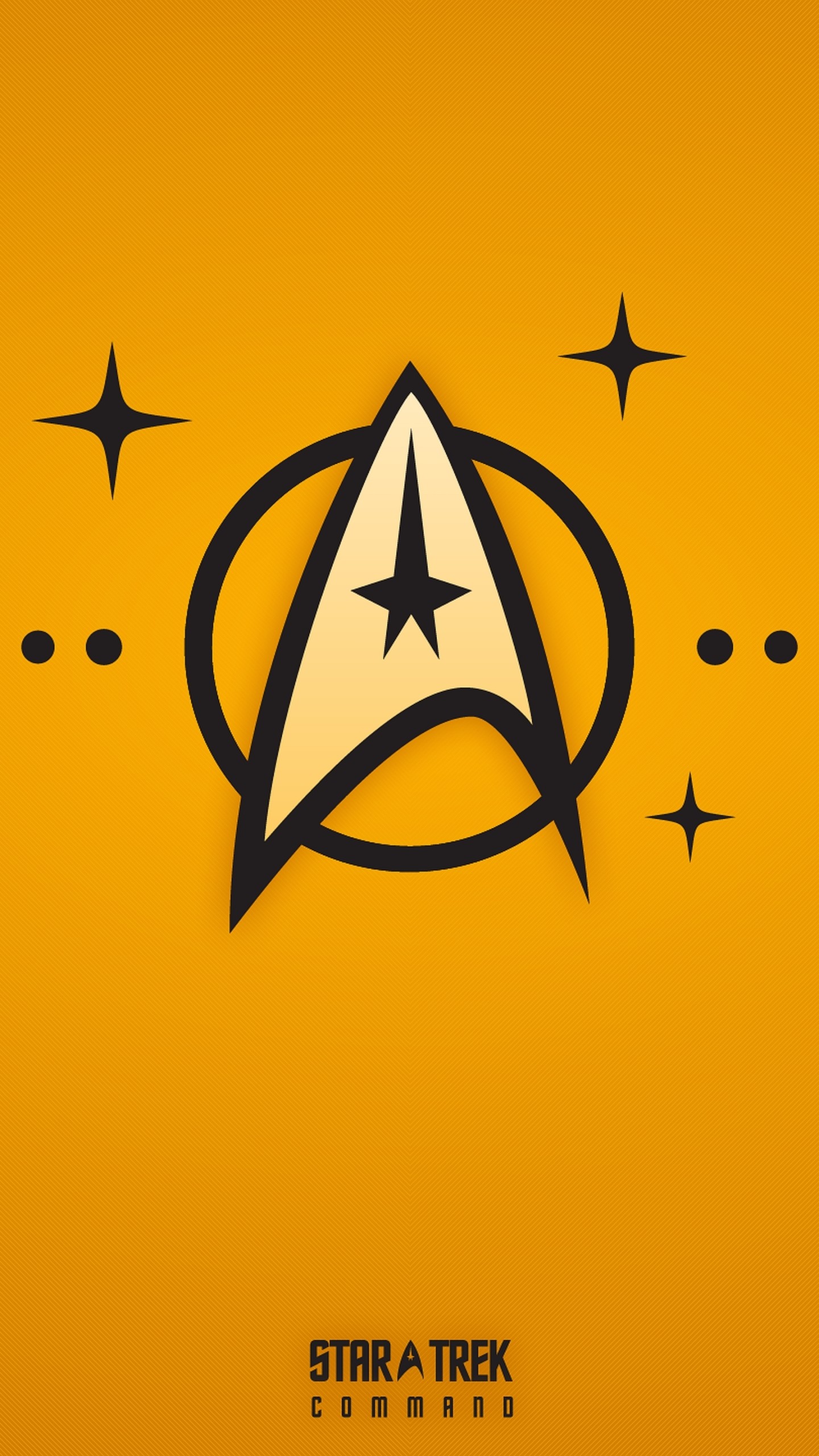 Simbolo della Flotta Stellare, Star Trek, Comando, Arancione, Minimalismo, wallpaper QHD+ per smartphone