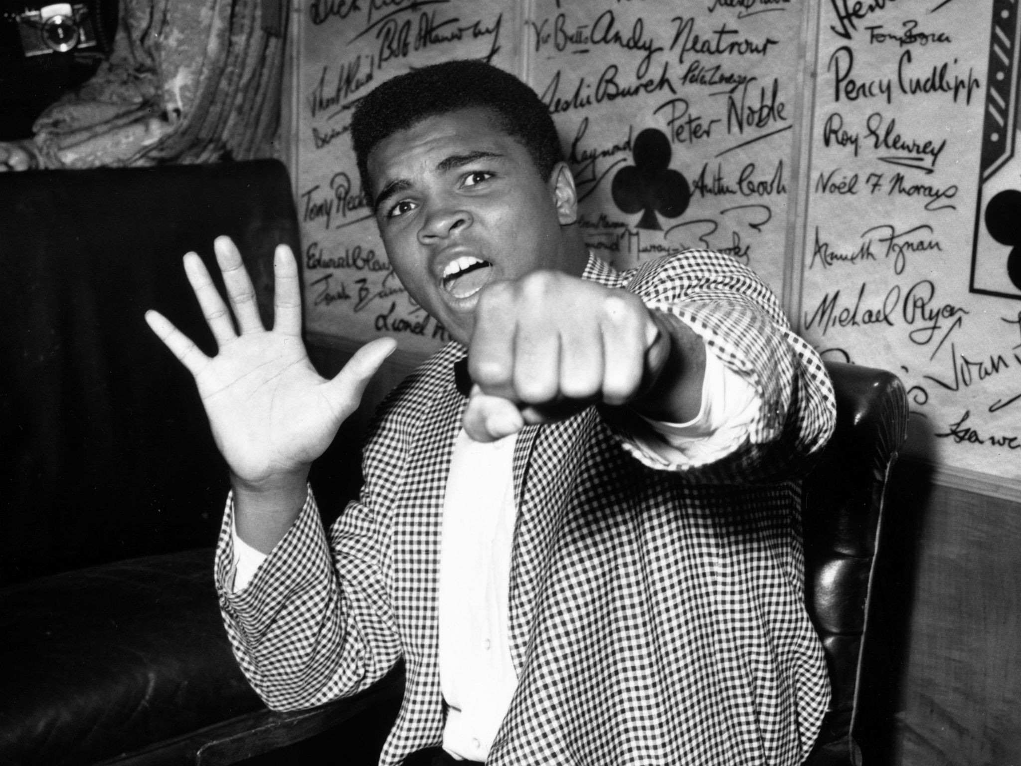 Muhammad Ali, Pugno, Giacca a quadri, Bianco e nero, sfondo per iPad e tablet