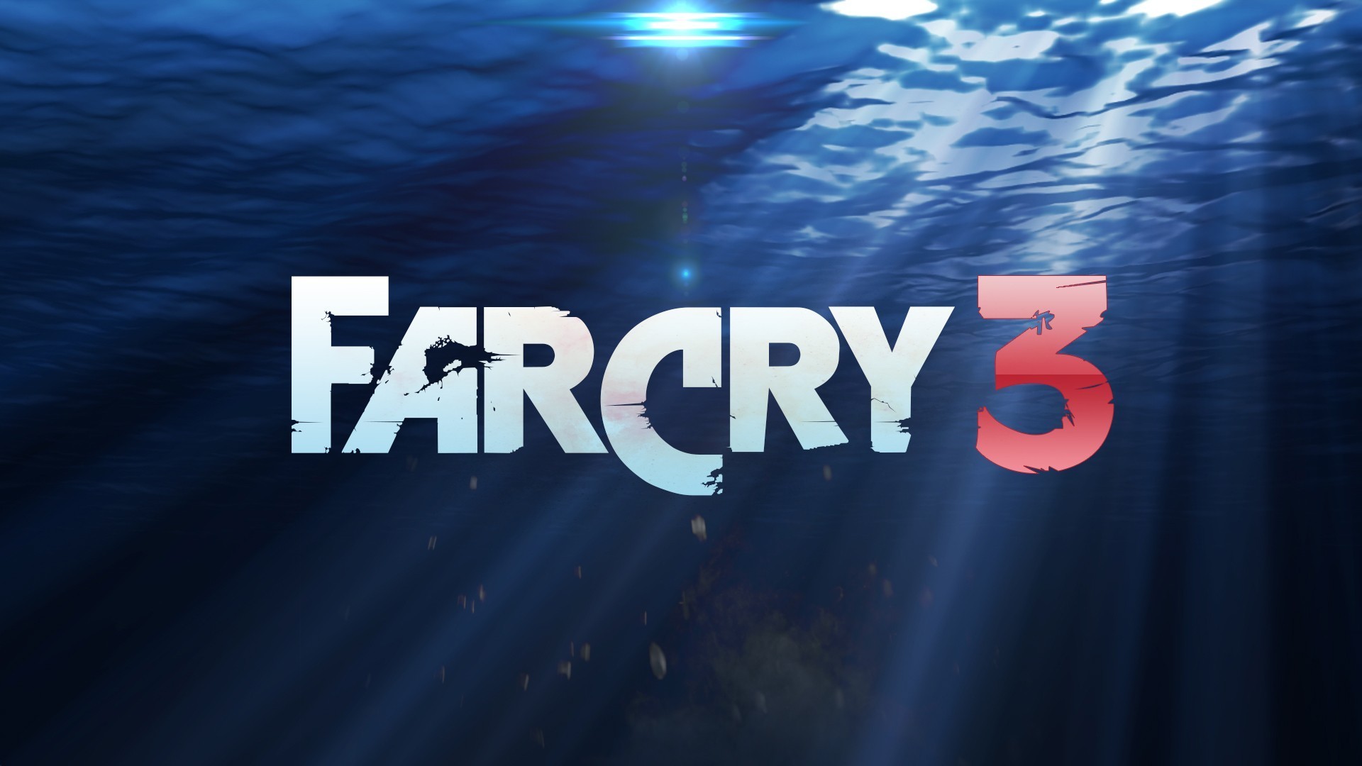 Far Cry 3, Logo, Sott'acqua, Blu, 1920x1080, sfondo per PC
