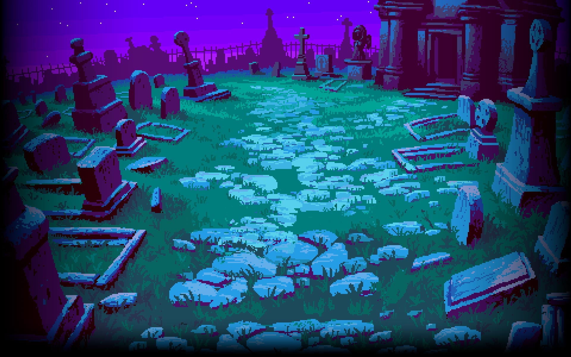 Vaporwave, Cimitero, Anime, Teal, 1920x1200, immagine di sfondo
