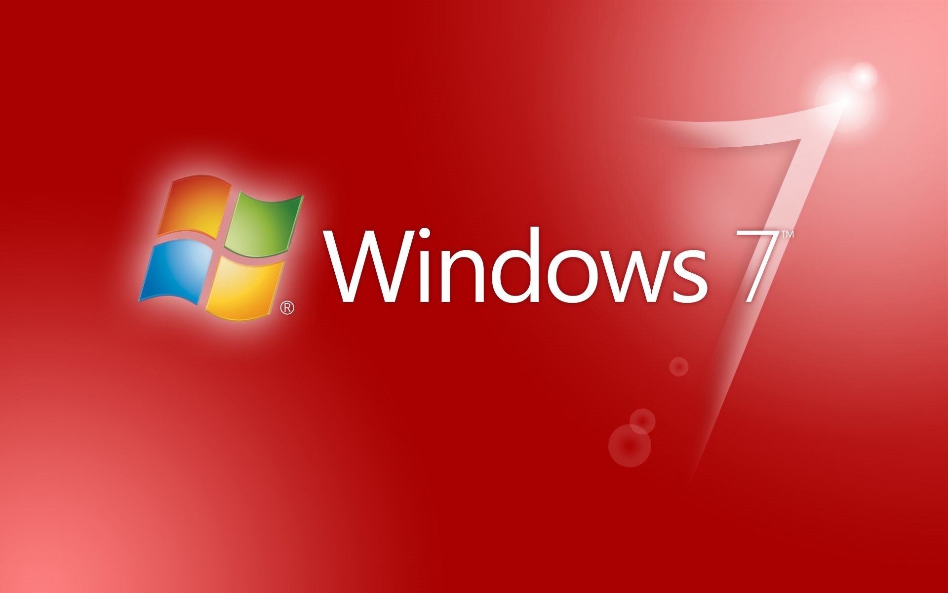 Windows 7, Logo Windows, Rosso, Microsoft, Full HD, sfondo per PC
