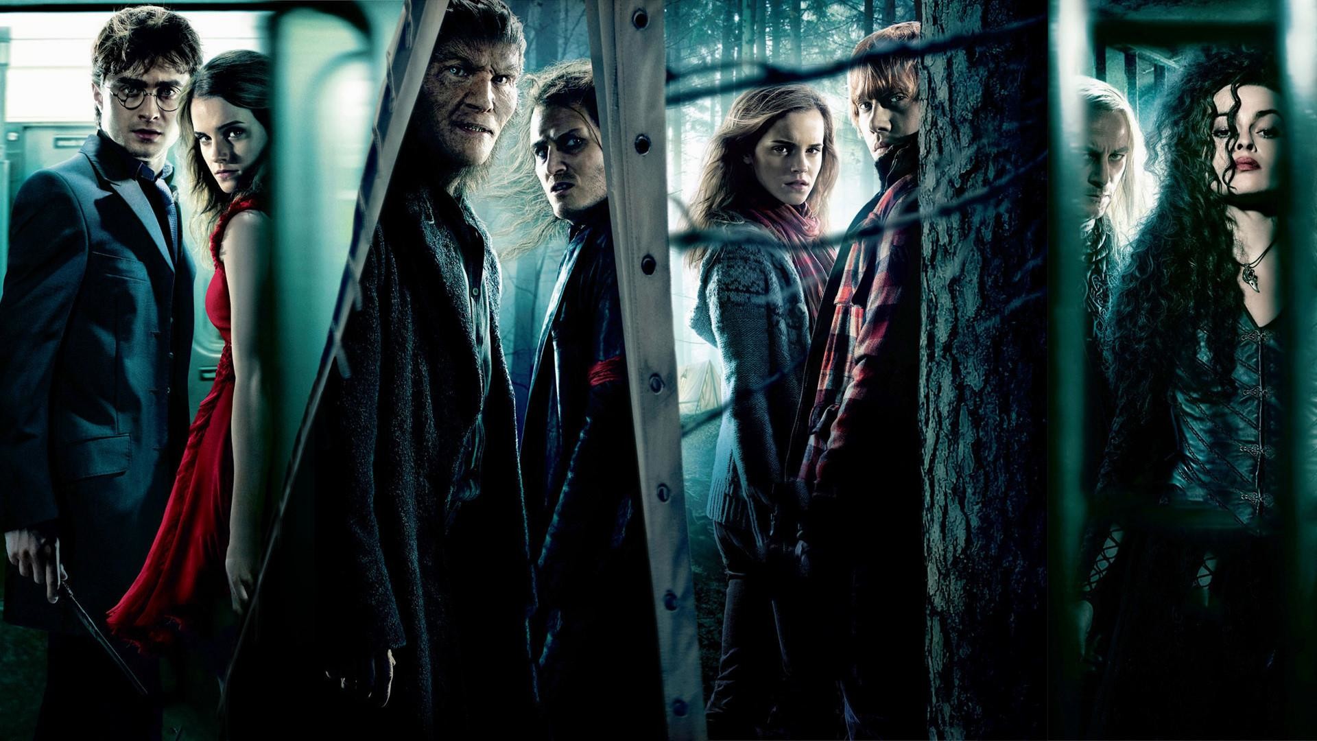 Harry Potter e i Doni della Morte, Personaggi, Bellatrix Lestrange, Hermione Granger, Locandina, wallpaper Full HD