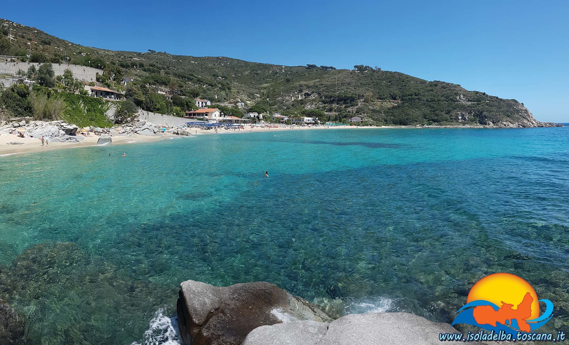 Isola d'Elba, Toscana, Italia, Baia, Acqua cristallina, Full HD, sfondo desktop