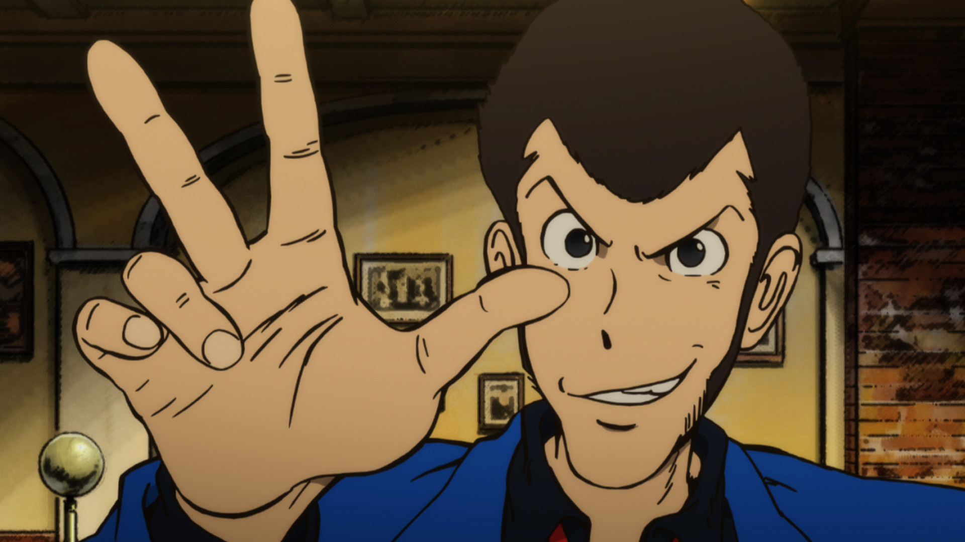 Lupin III, Segno di vittoria, Primo piano, Anime, Full HD, sfondo per portatile