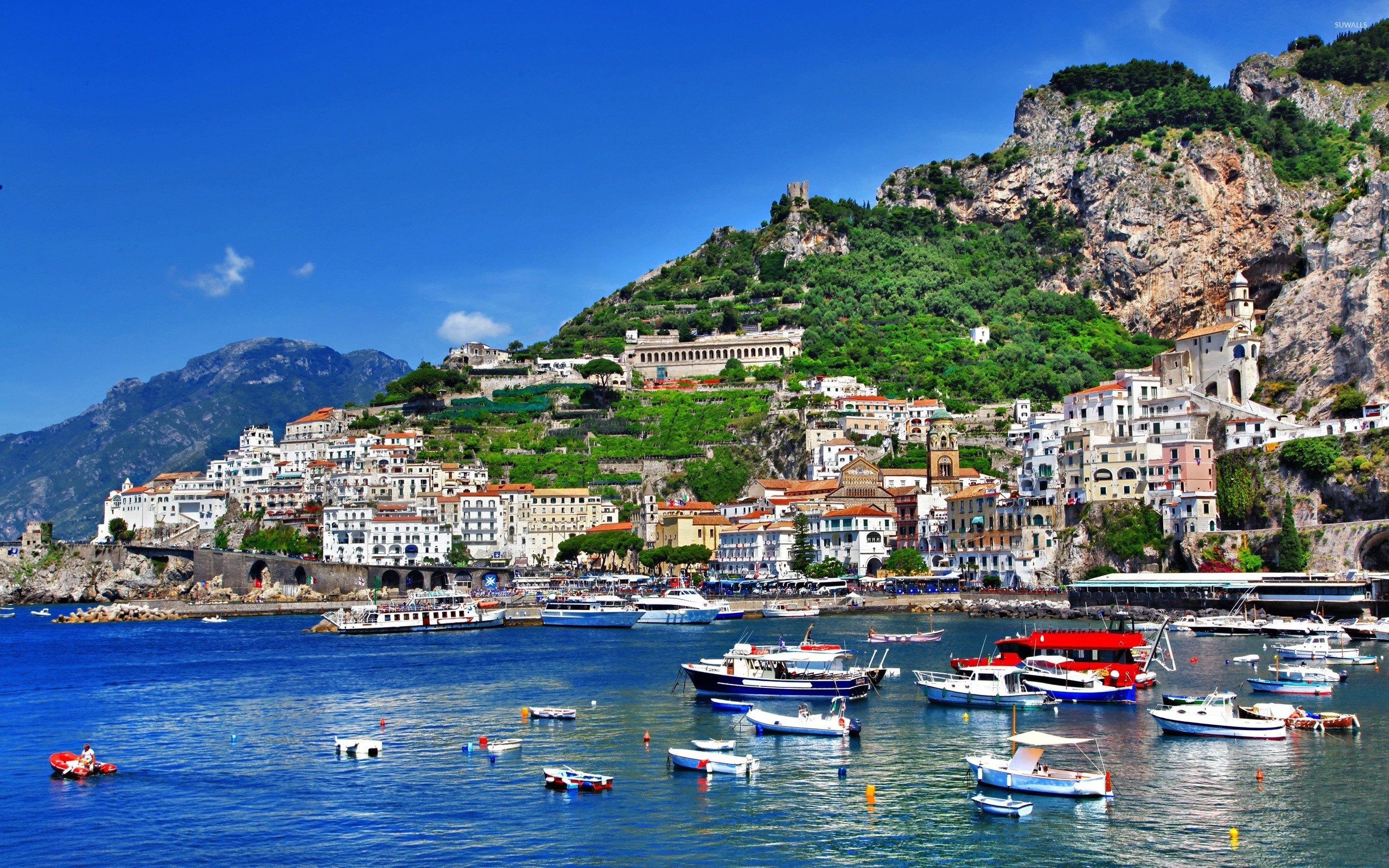 Amalfi, Costiera Amalfitana, Porto, Barche, 2560x1600, sfondo per PC