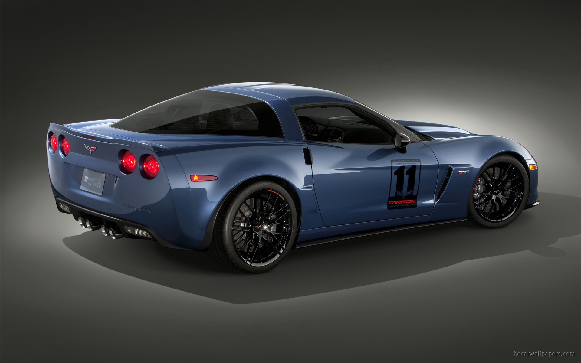 Chevrolet Corvette Z06 Carbon Edition (C6), Supercar, Blu, Studio fotografico, sfondo per PC