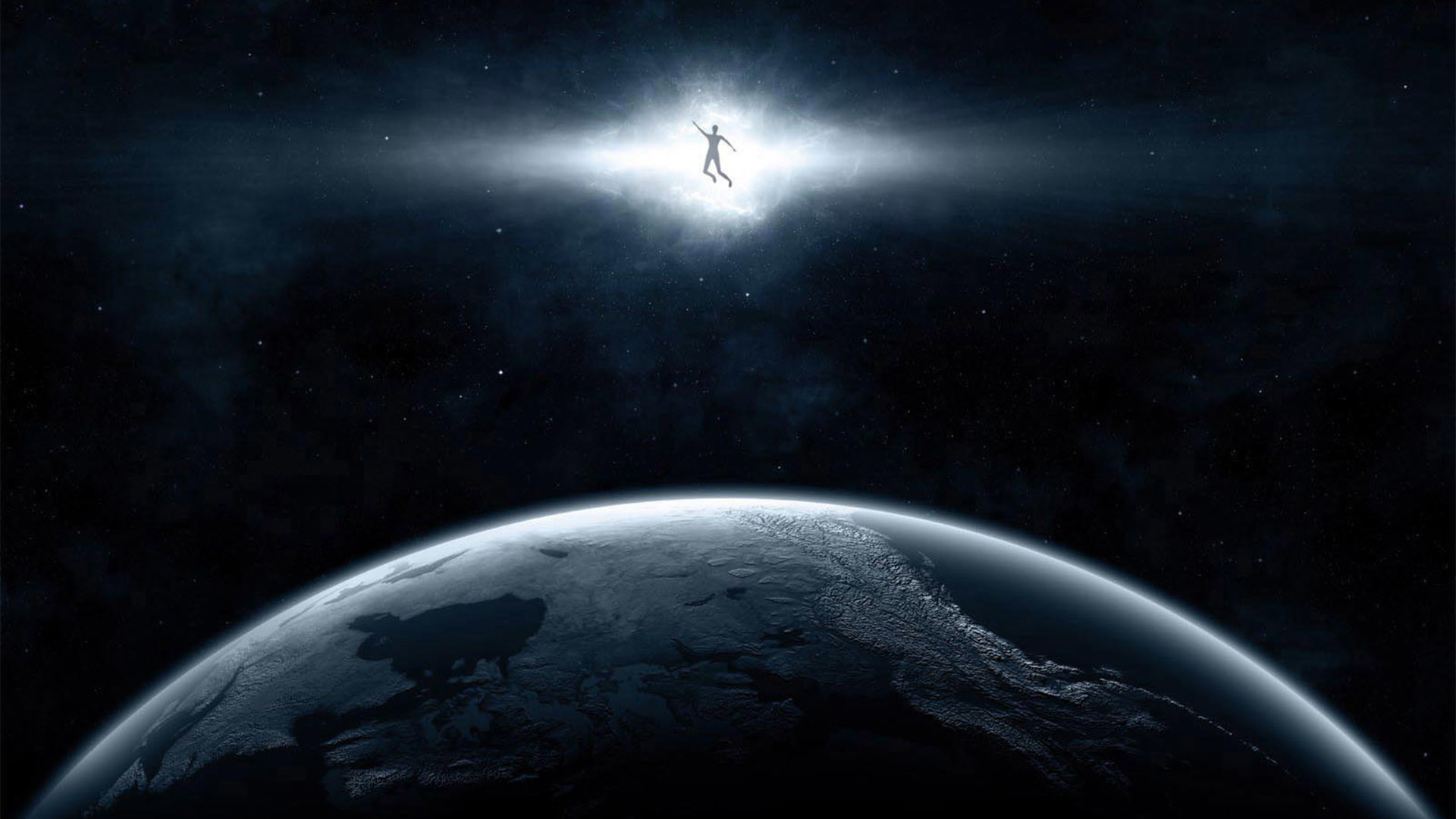 Pianeta, Spazio, Astronauta, Luce, Full HD, sfondo desktop