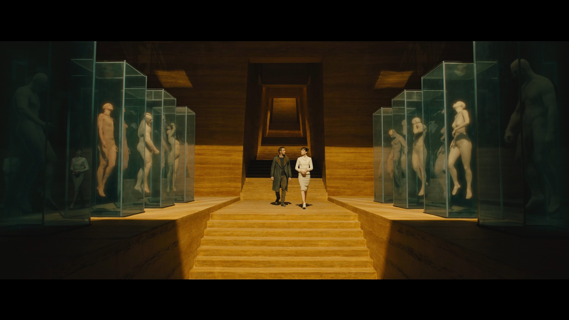 Blade Runner 2049, Wallace Corporation, Replicanti, Teche di vetro, Luce dorata, sfondo per PC