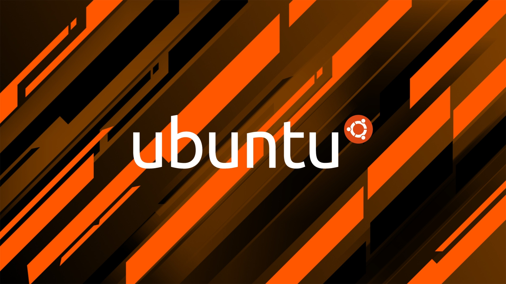 Ubuntu, Logo, Strisce arancioni, Full HD 1080p, sfondo desktop