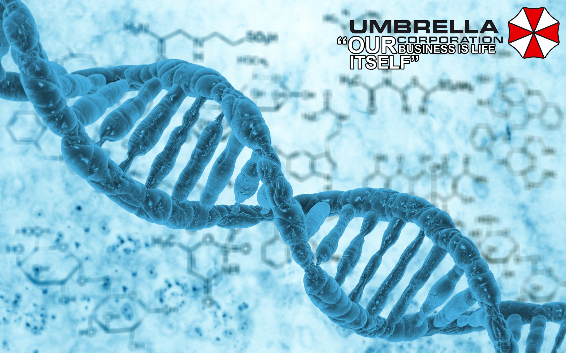 DNA, Umbrella Corporation, Resident Evil, Formule chimiche, 16:10 Full HD, wallpaper widescreen