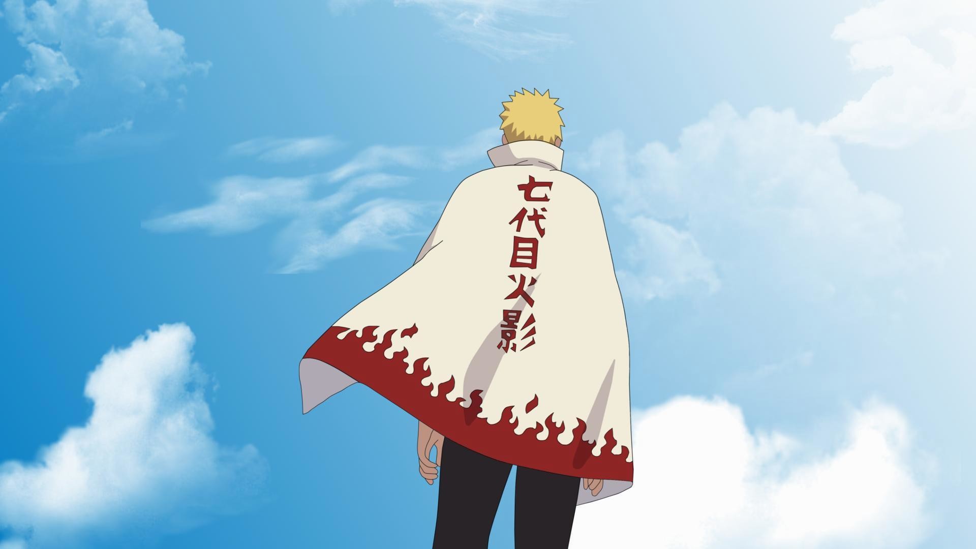 Naruto Uzumaki, Settimo Hokage, Boruto, Cielo azzurro, Full HD, sfondo per PC