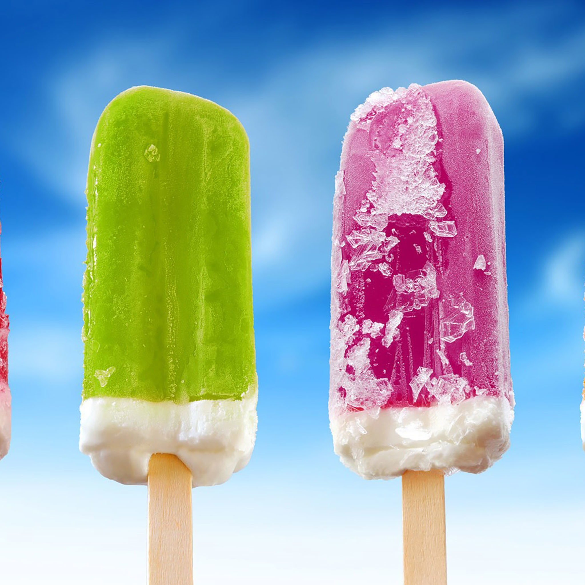 Ghiaccioli, Gelato, Cielo azzurro, Estate, Full HD, sfondo per iPad e tablet