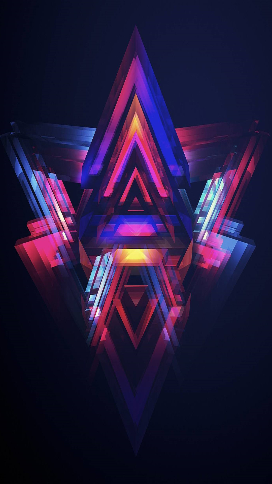 Arte geometrica, Triangoli, Neon, Viola, wallpaper Huawei P8