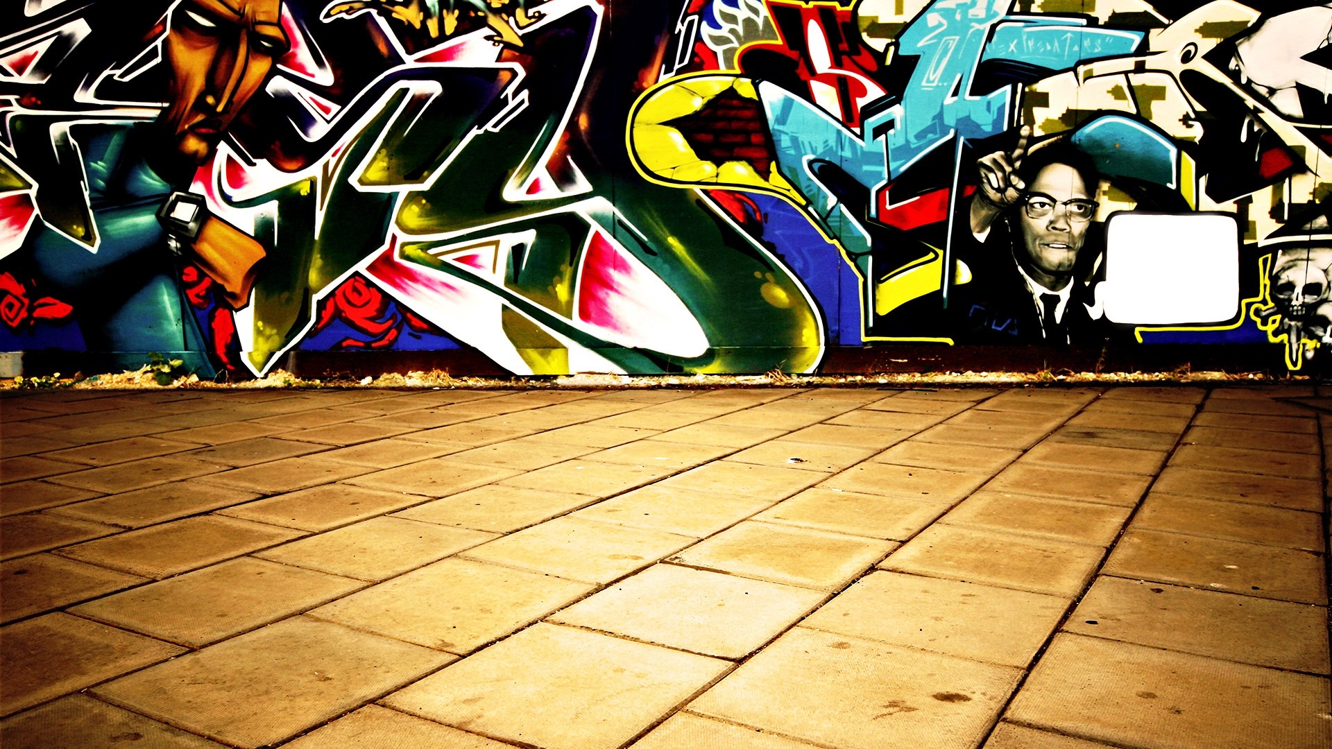 Graffiti, Muro, Pavimento, Lettering, 1920x1080, sfondo per PC