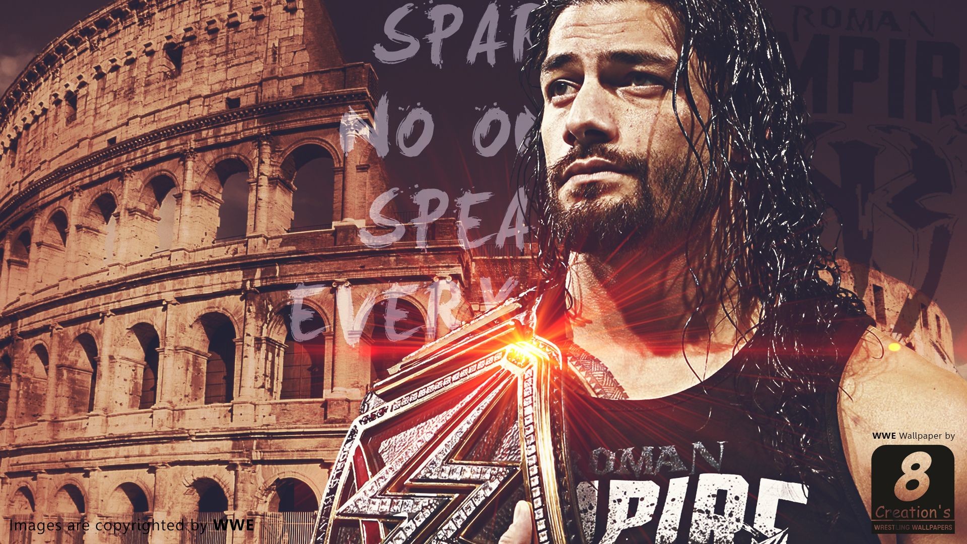 Roman Reigns, WWE, Colosseo, Cintura da campione, 16:9 Full HD, sfondo widescreen