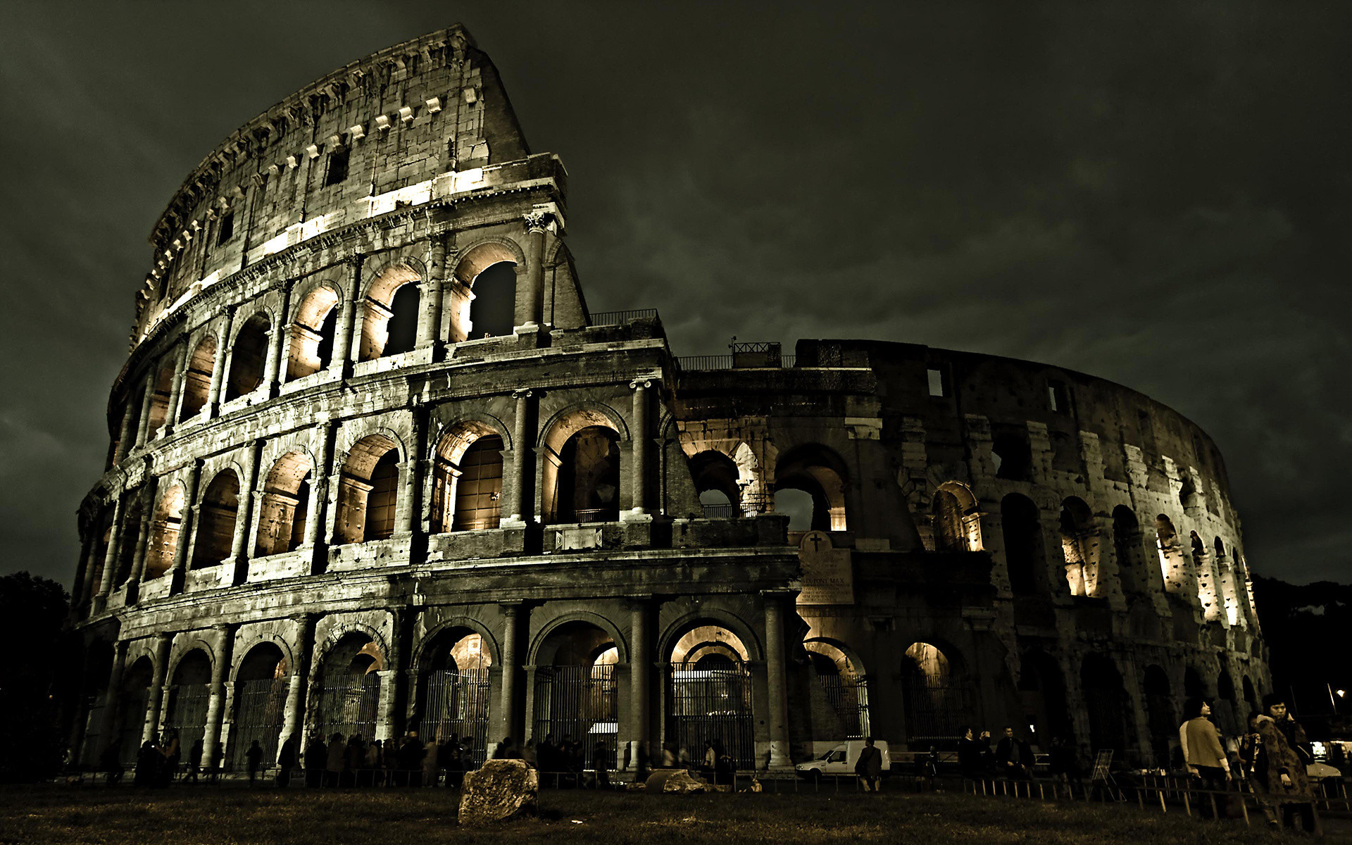 Colosseo, Roma, Notte, Full HD, sfondo per PC