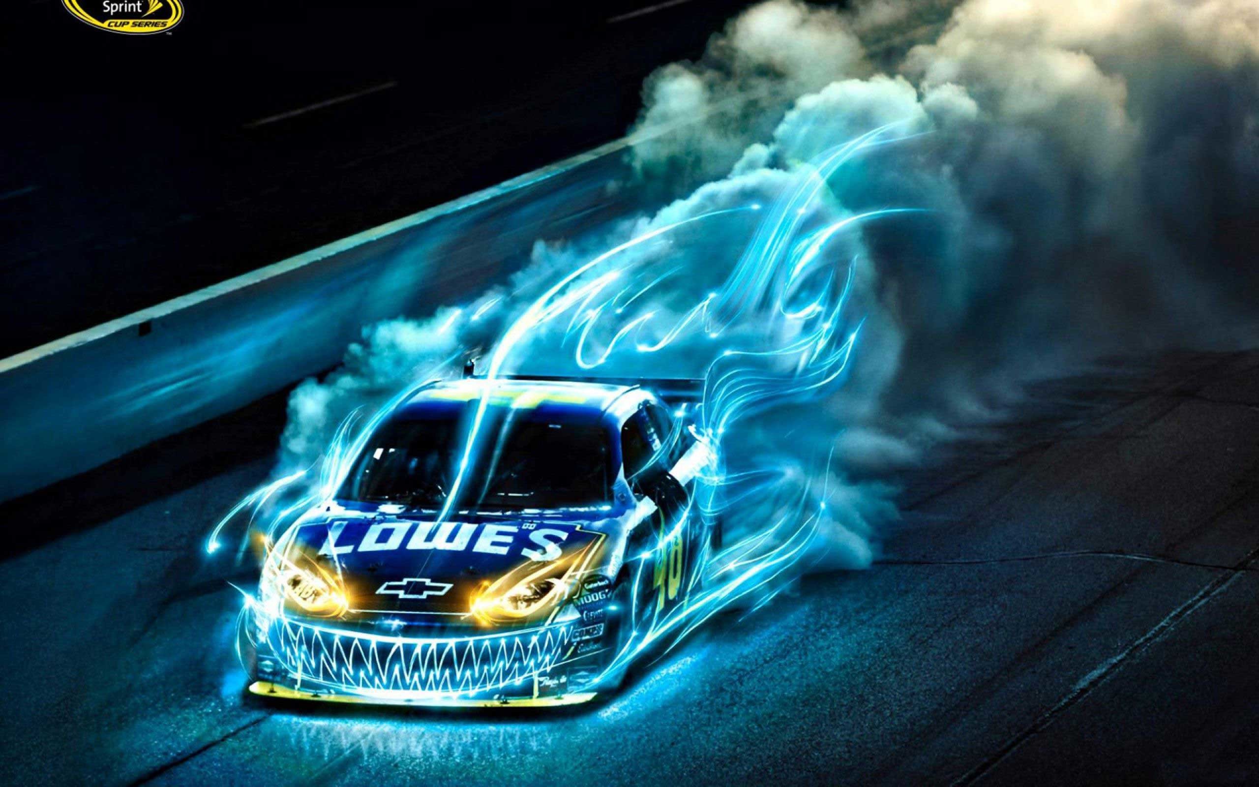 Chevrolet, Jimmie Johnson, NASCAR, Fumo, Neon, 2K 1600p, sfondo desktop
