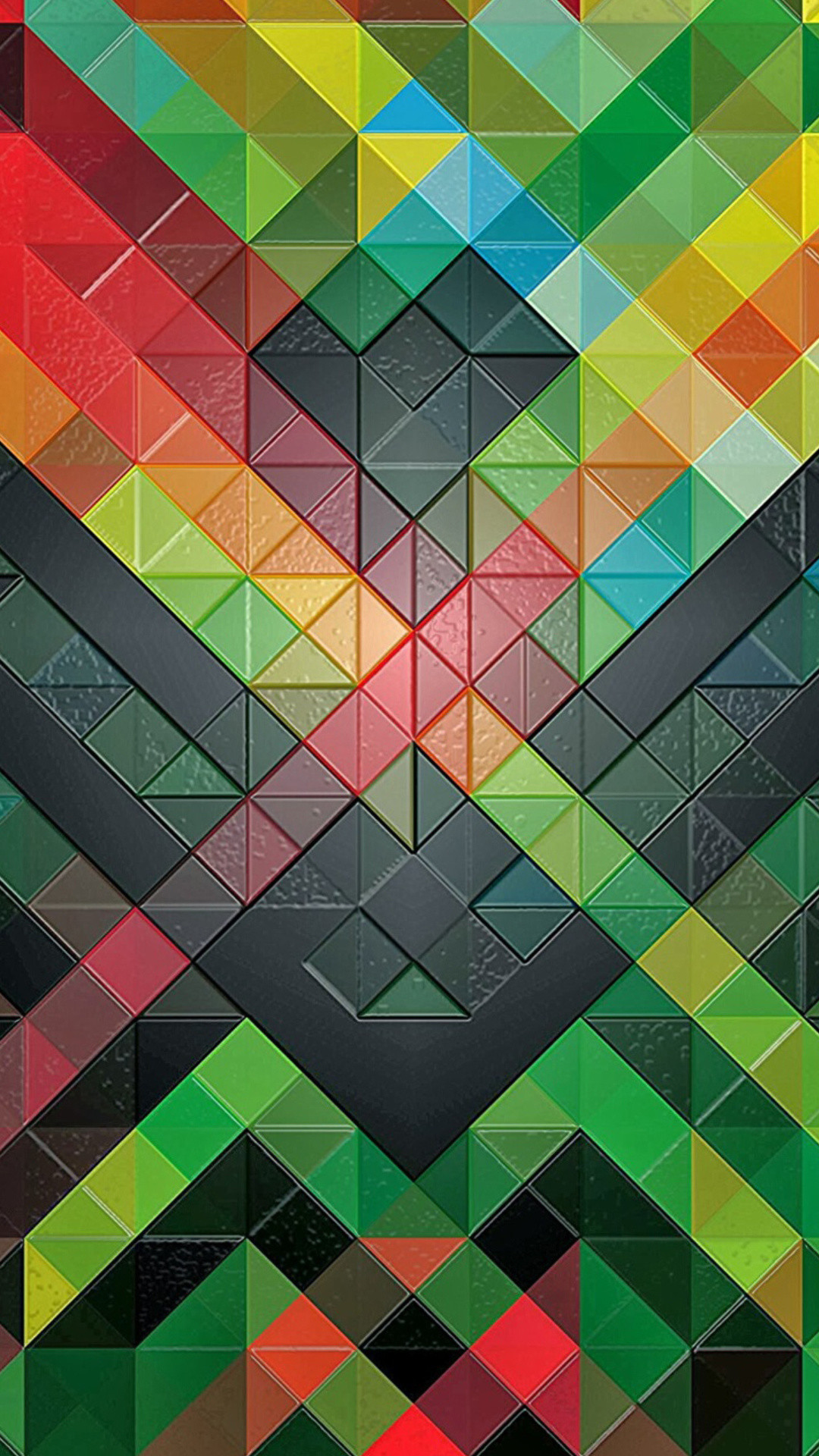 Arte geometrica, Triangoli, Colori vivaci, sfondo iPhone verticale