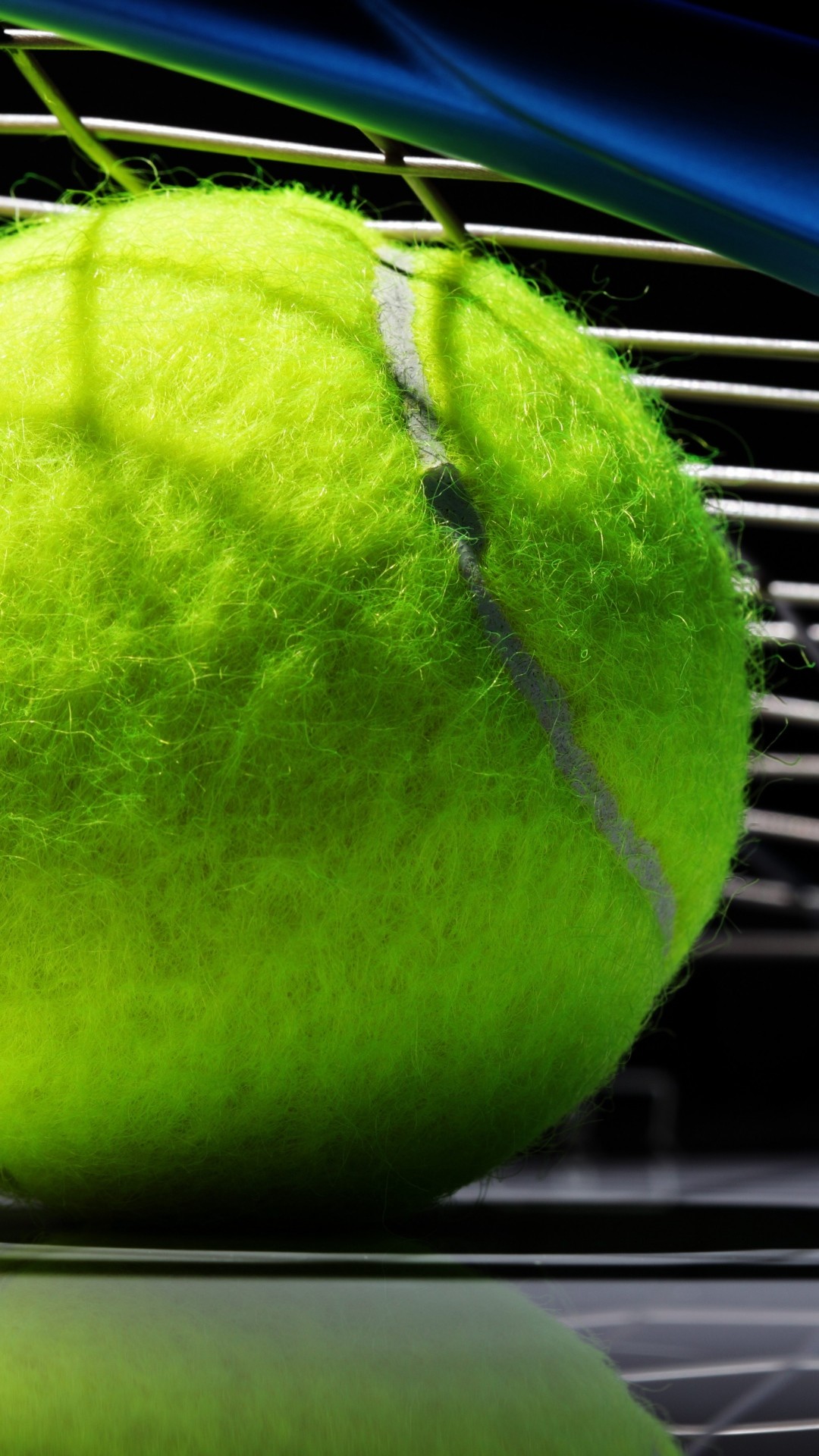 Pallina da tennis, Racchetta, Macro, sfondo per iPhone e Android