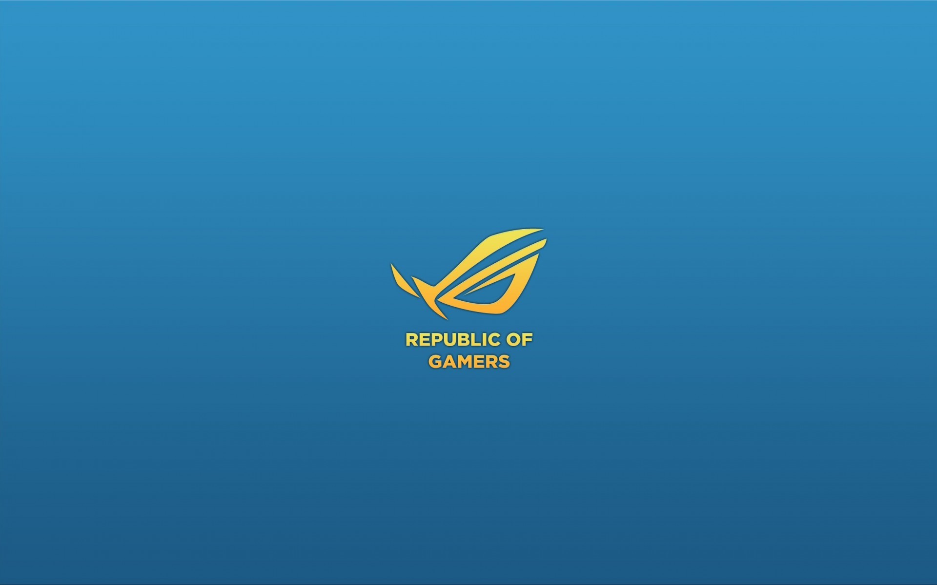 Logo ROG, Republic of Gamers, Asus, Sfondo blu, Oro, 16:10 Full HD, wallpaper widescreen