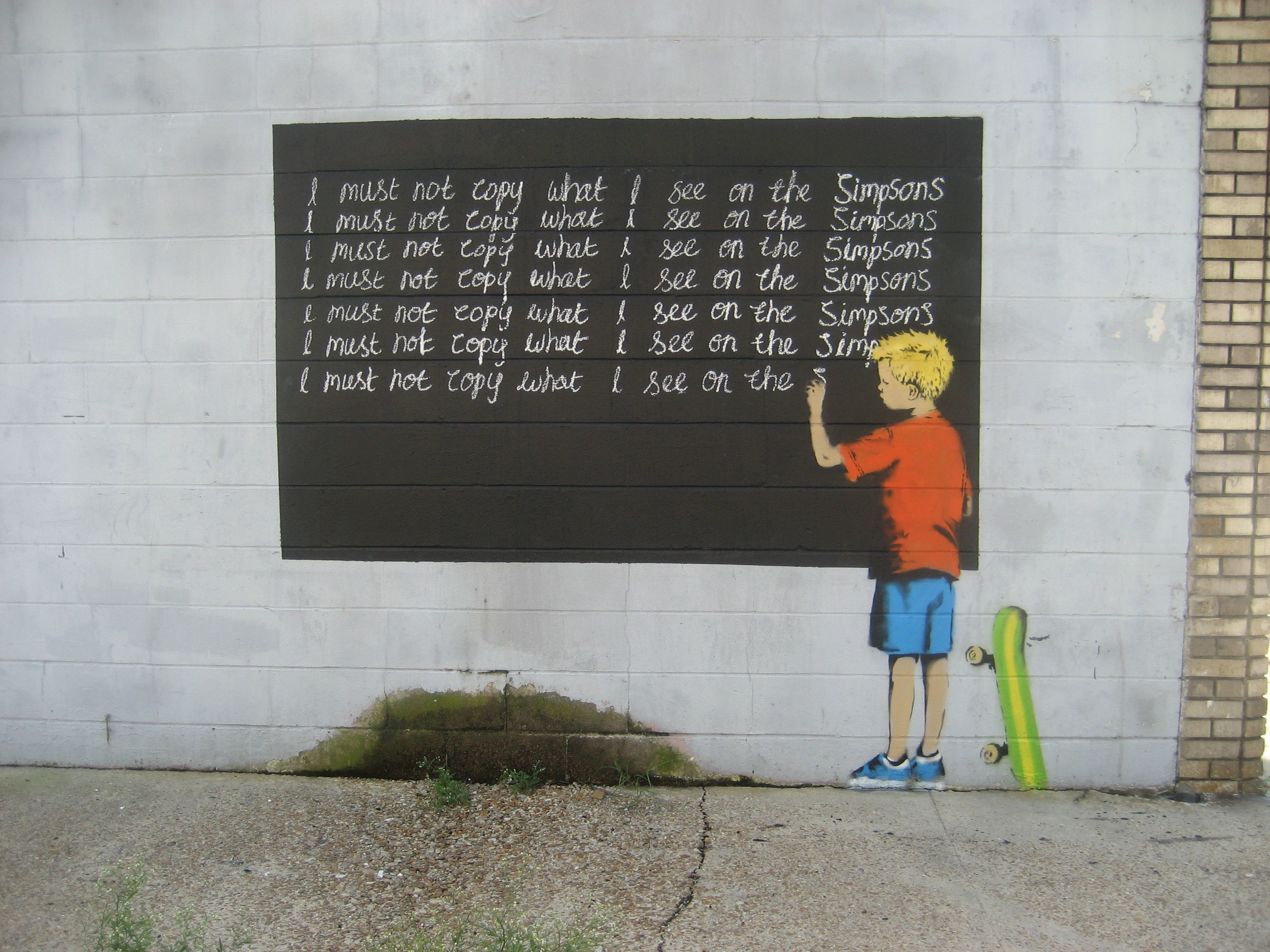I Must Not Copy What I See on The Simpsons, Banksy, Bart Simpson, Lavagna, schermata Home iPad