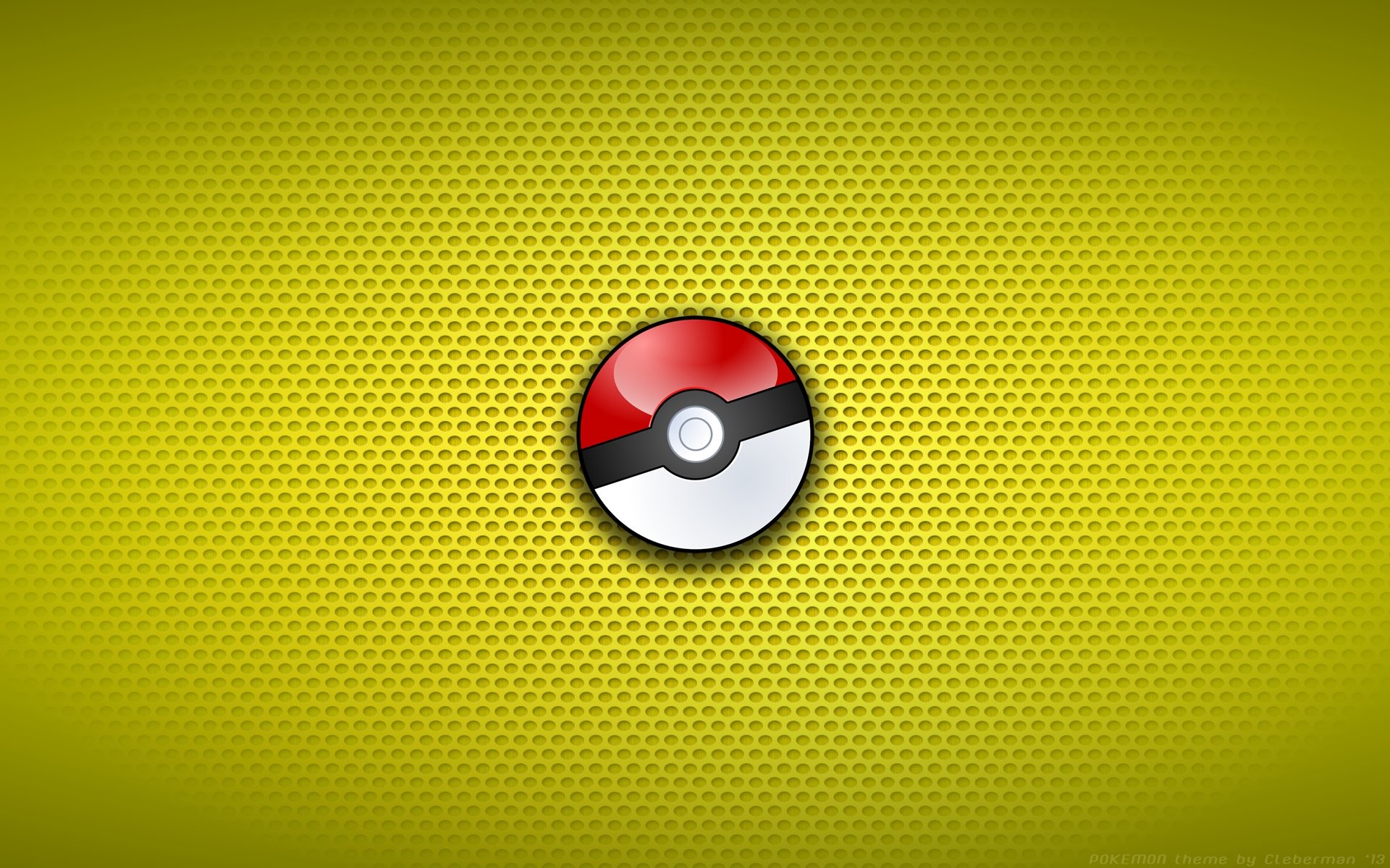 Poké Ball, Pokémon, Sfondo giallo, Icona, Full HD, wallpaper per portatile
