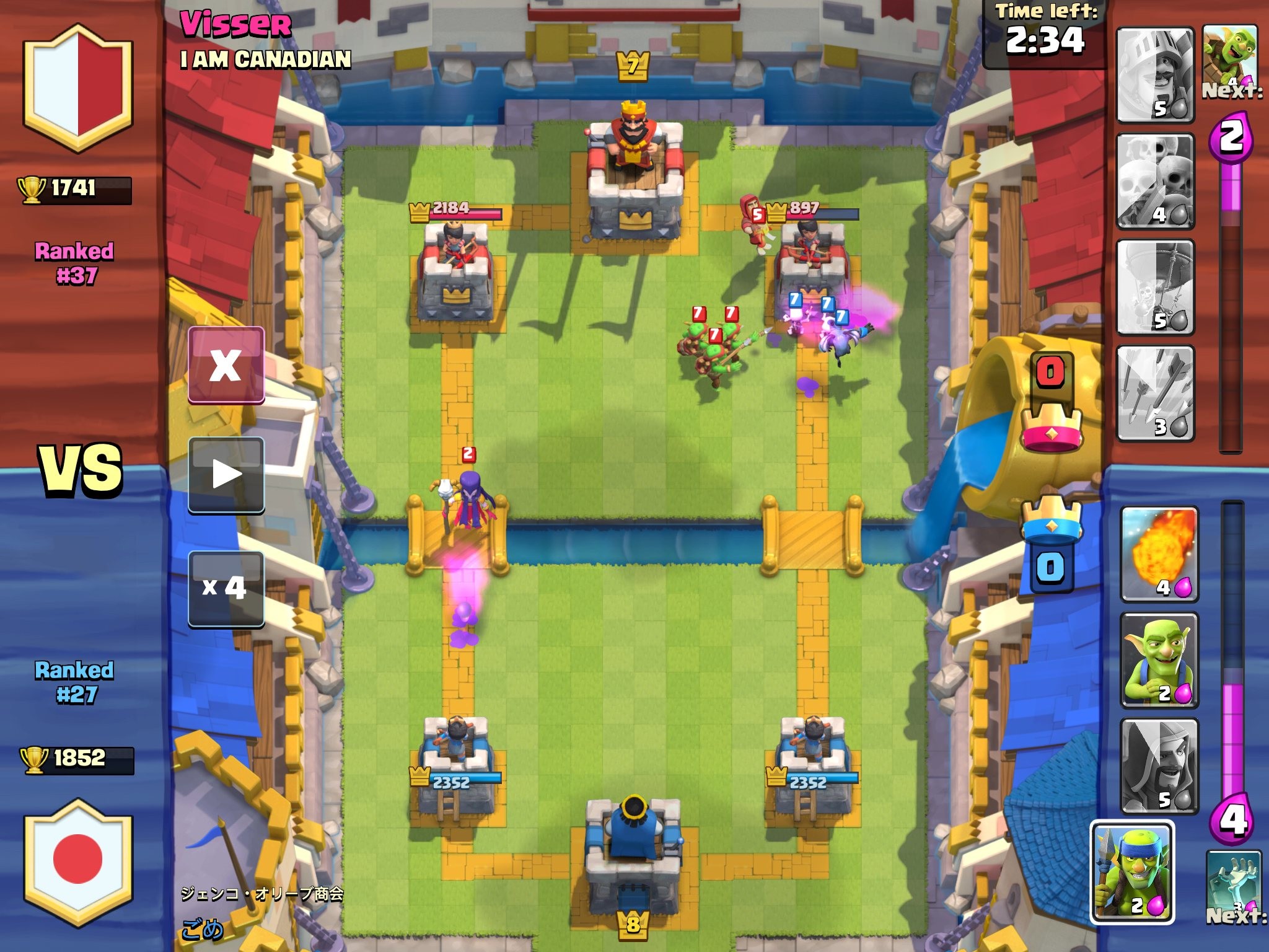 Clash Royale, Partita, Arena, Schermata di gioco, sfondo per iPad e tablet