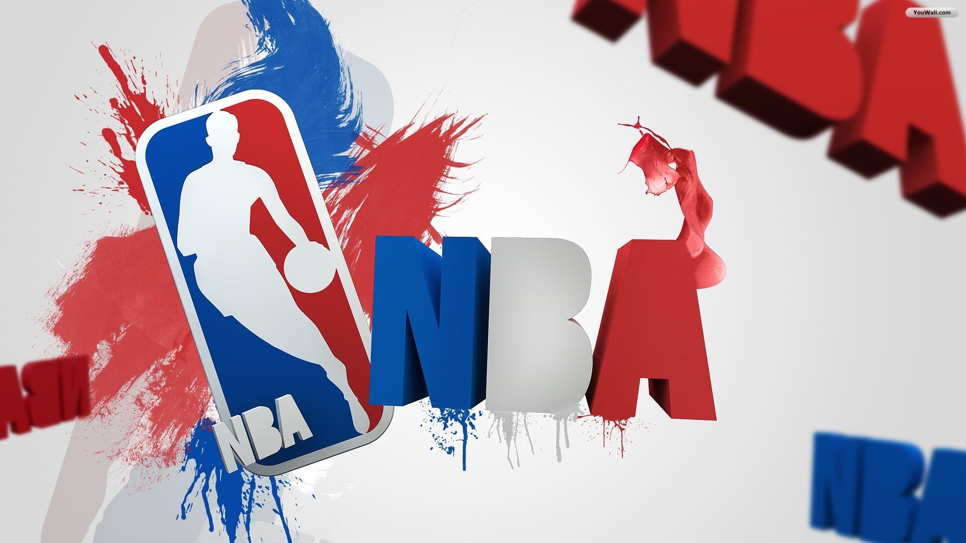 Logo NBA, NBA, Schizzi di vernice, Full HD, sfondo Windows 11