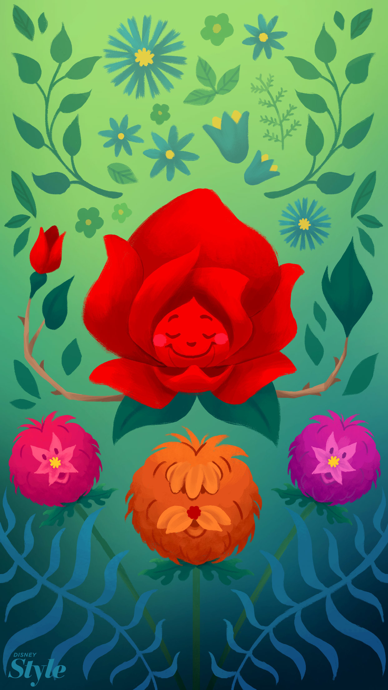 Coco, Pixar, Fiori, Rosa rossa, Verde, sfondo iPhone verticale