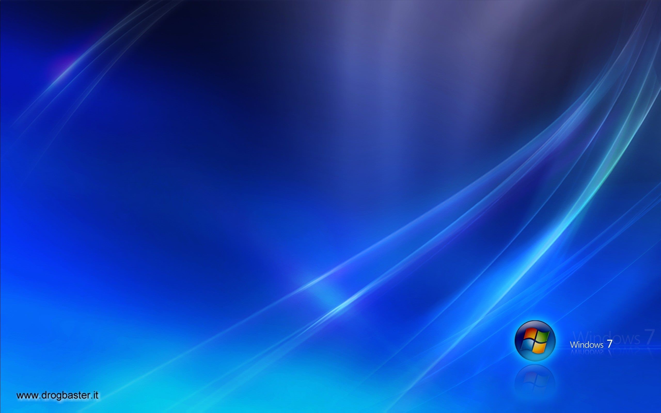 Windows 7, Logo Windows, Onde di luce, Blu, 2560x1600, immagine di sfondo