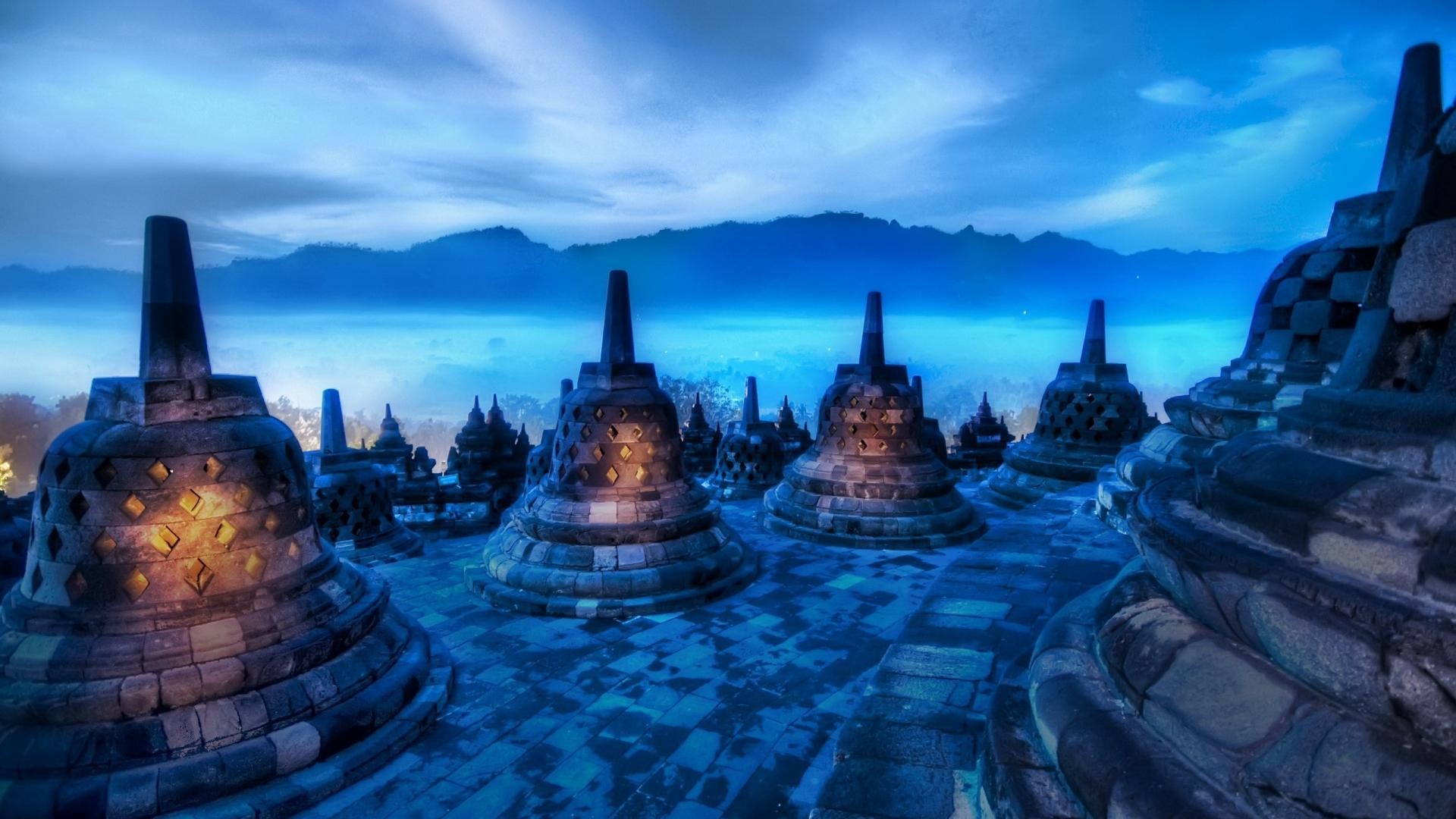 Borobudur, Indonesia, Stupa, Tempio buddista, 1920x1080, immagine di sfondo
