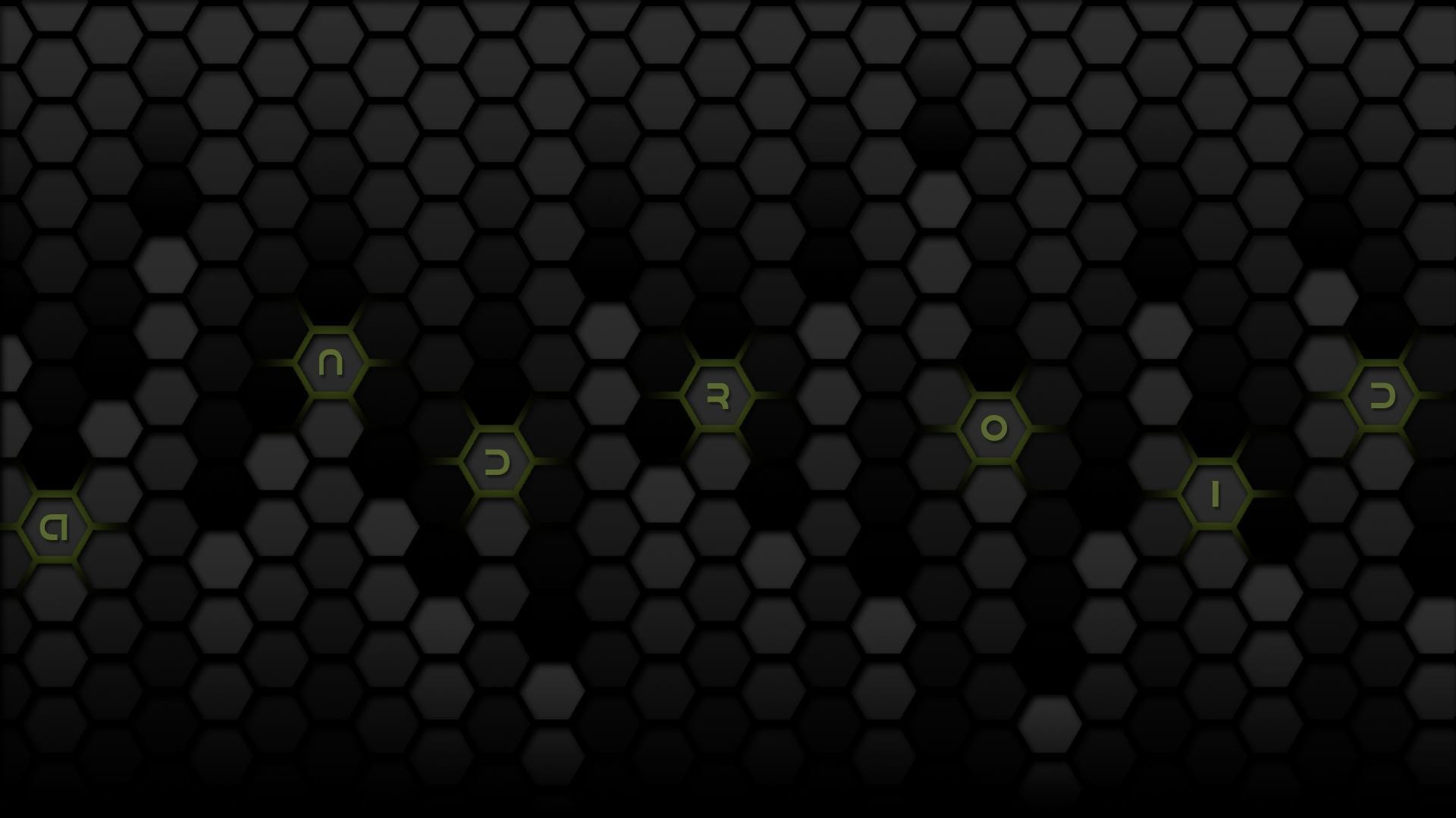 Esagoni, Lettere, Sfondo scuro, Motivo, wallpaper Android