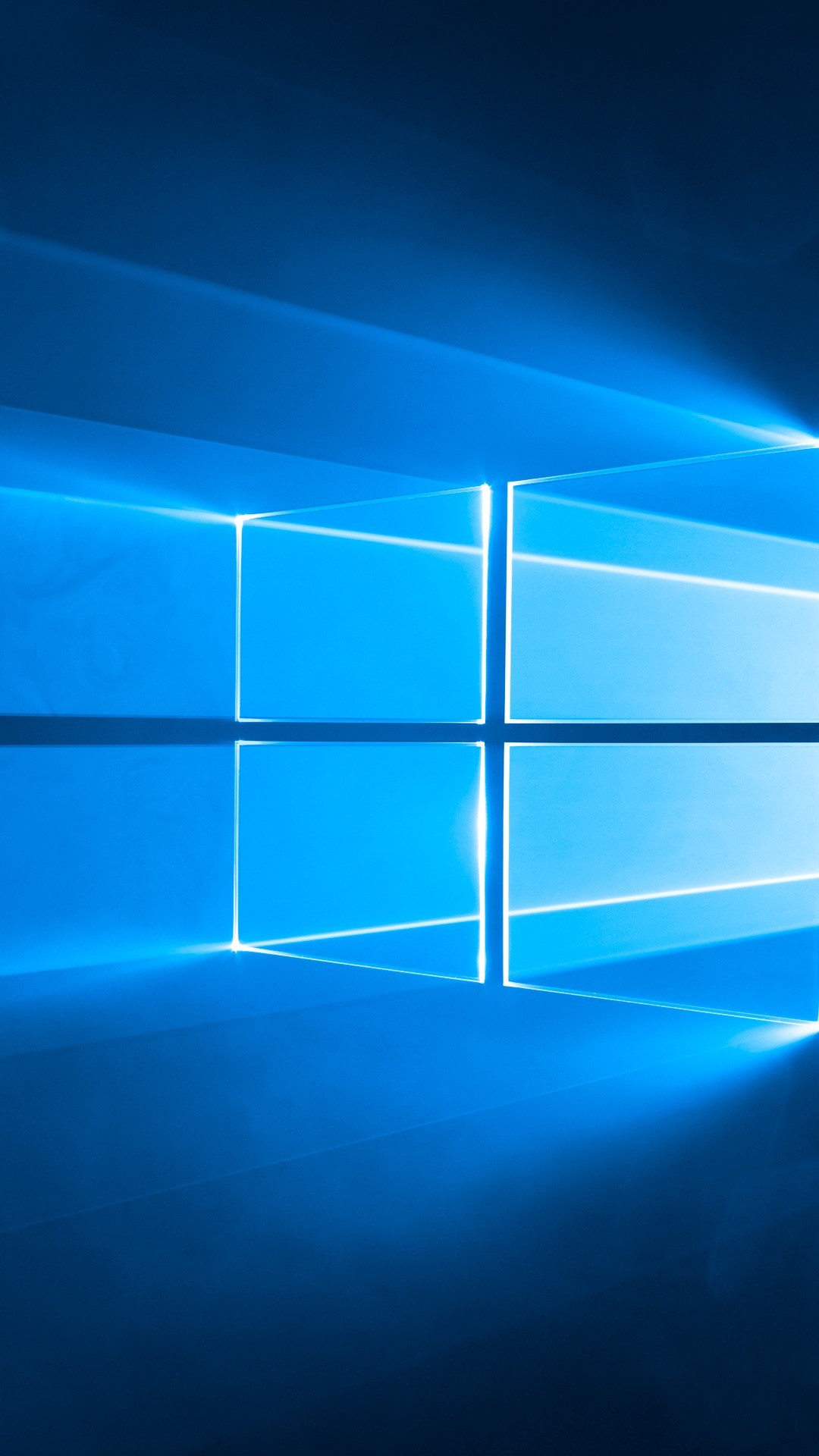 Windows 10, Logo Windows, Microsoft, Luce blu, Full HD, wallpaper per smartphone