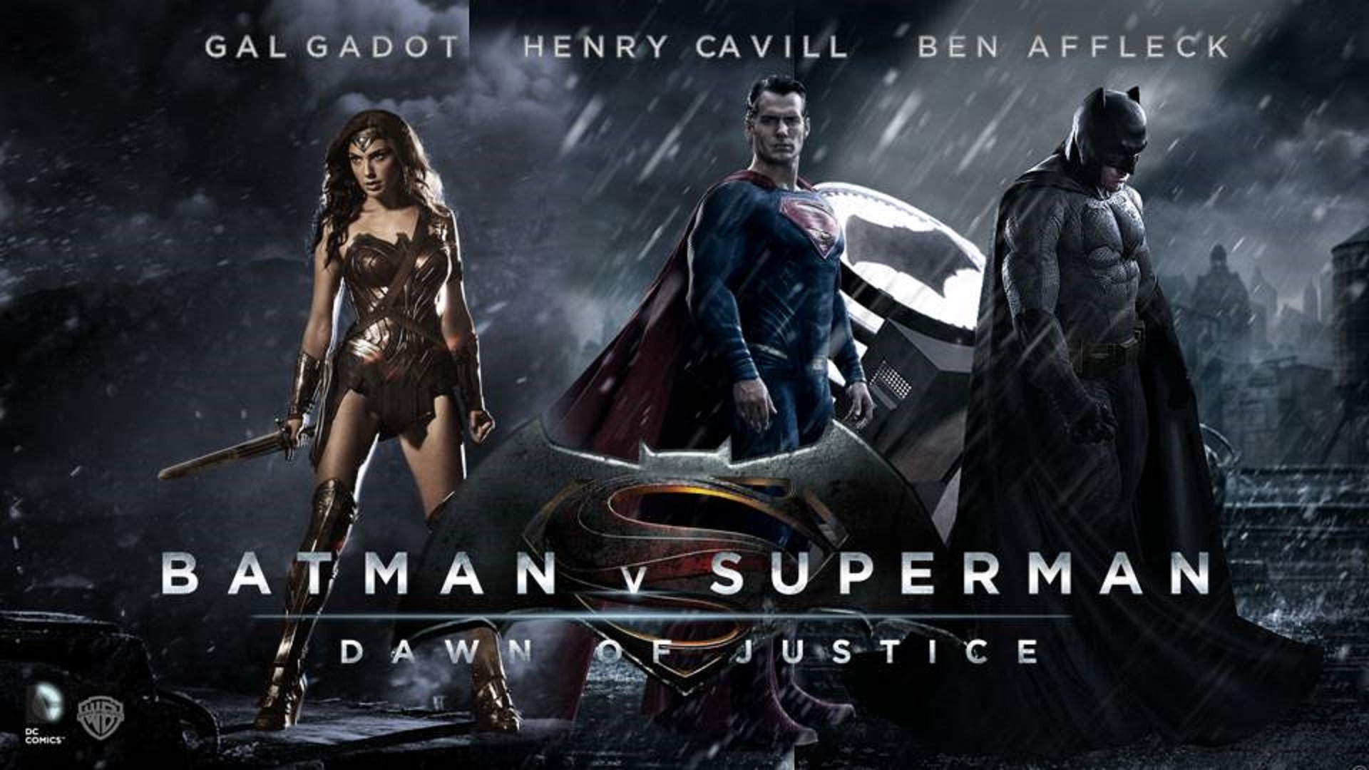 Wonder Woman, Superman, Batman, Gal Gadot, Henry Cavill, Ben Affleck, sfondo desktop 1080p