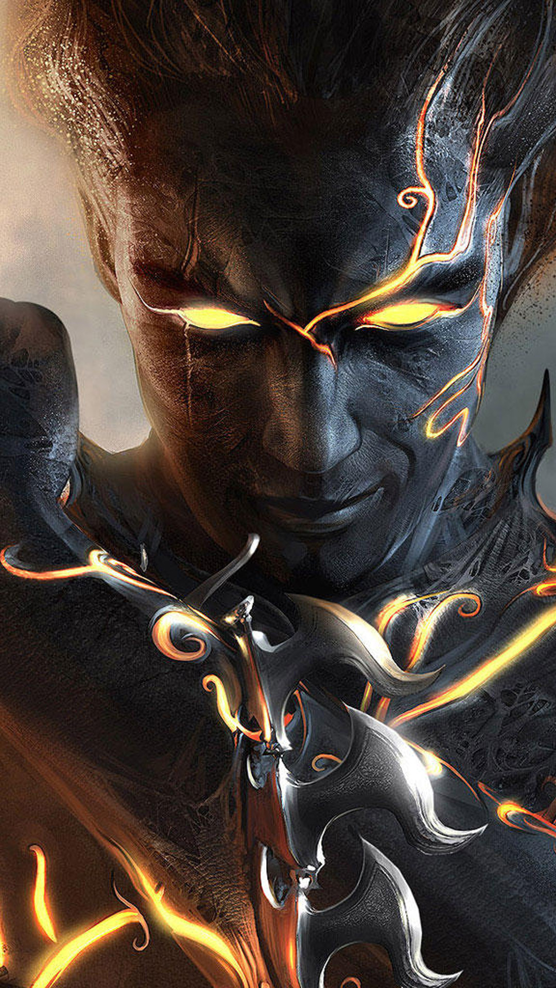 Guerriero, Fantasy, Occhi luminosi, Arte digitale, sfondo Galaxy S5 Full HD