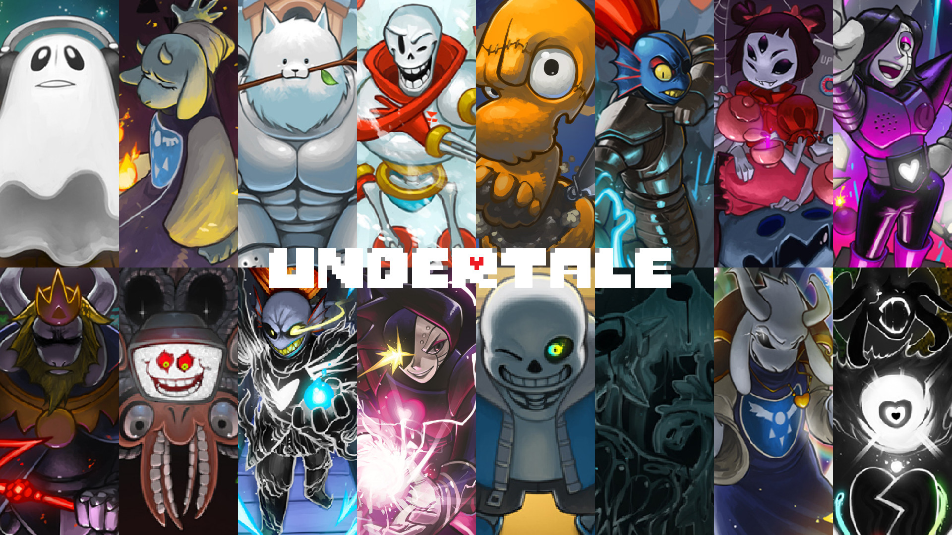 Undertale, Logo Undertale, Sans, Papyrus, Undyne, Mettaton, Full HD, sfondo per portatile