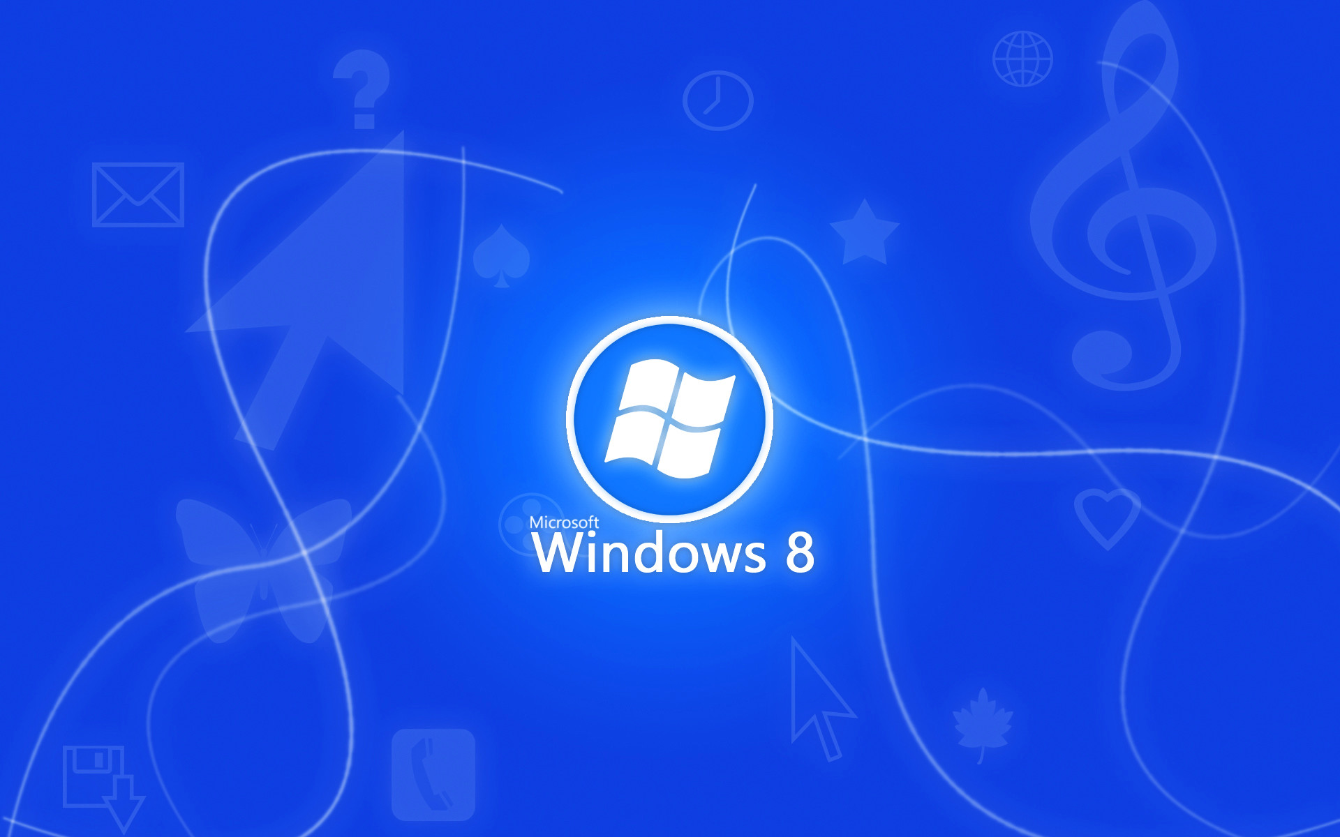 Windows 8, Logo Windows, Icone, Blu, Full HD, sfondo per PC e portatile