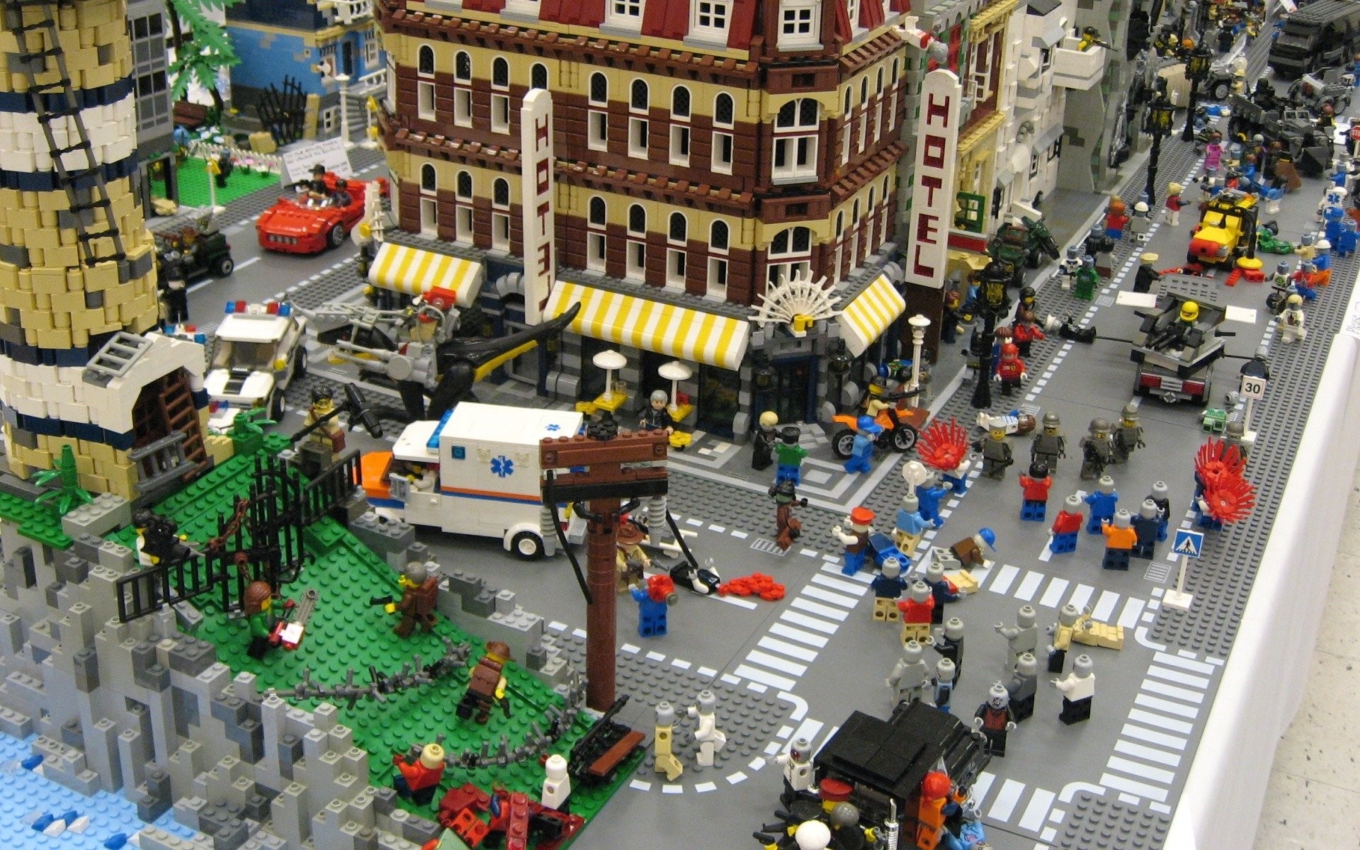 Città LEGO, Diorama, Minifigure, Strada, 1920x1200, immagine di sfondo