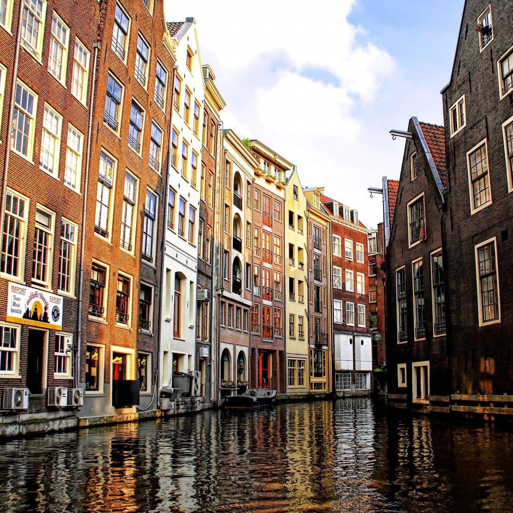 Amsterdam, Case sul canale, Canale, Facciate, Full HD, schermata di blocco iPad
