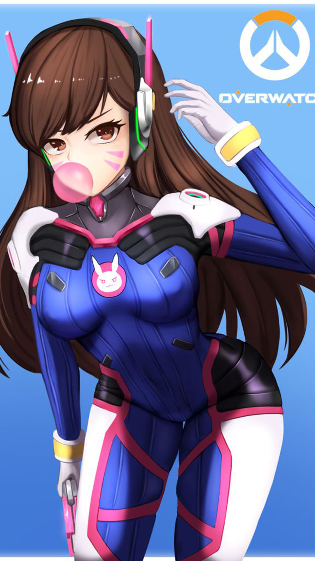 D.Va, Overwatch, Gomma da masticare, Anime, sfondo per iPhone e Android