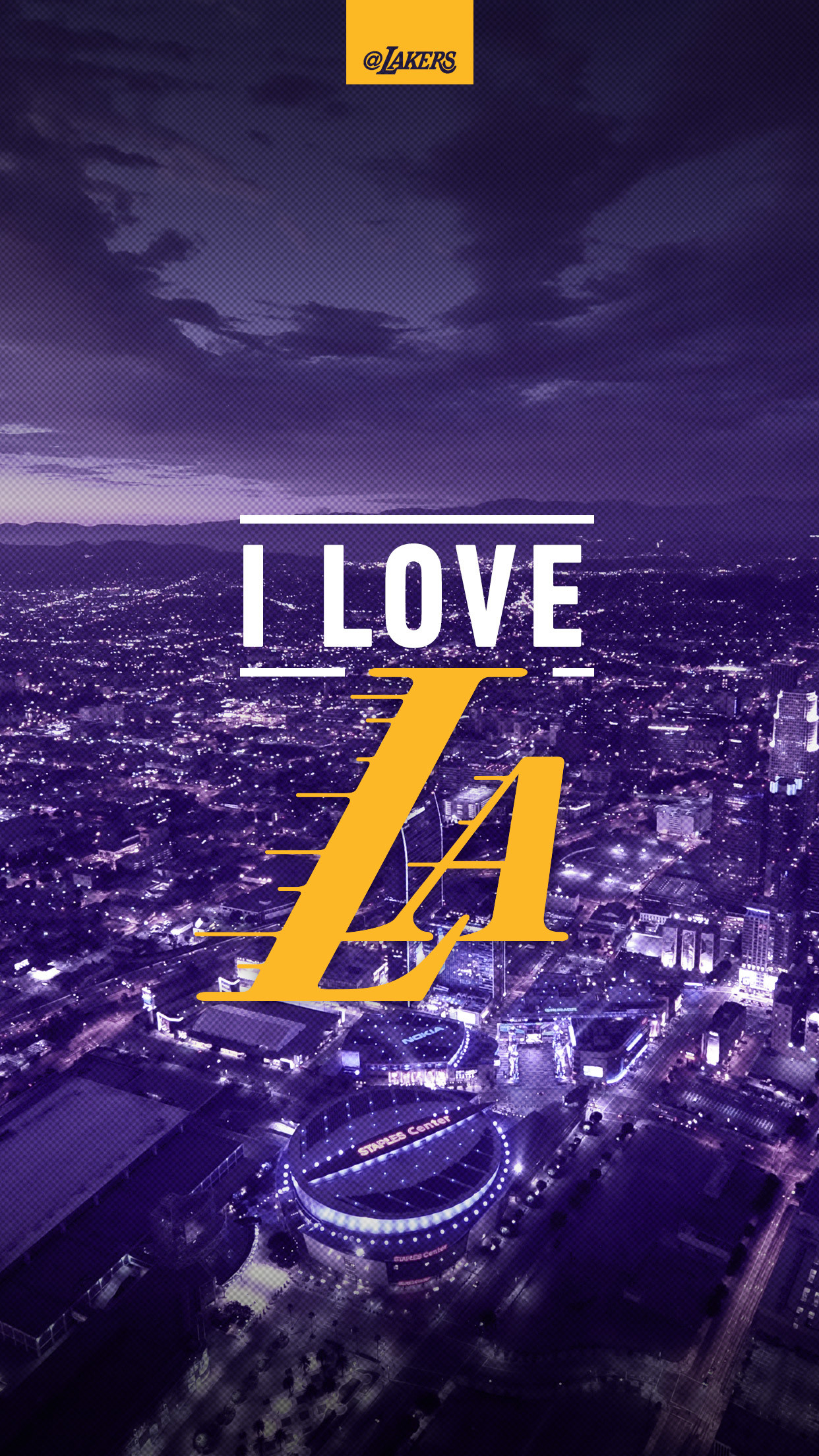 Los Angeles Lakers, I Love LA, Los Angeles, Viola, sfondo schermata di blocco iPhone 5S