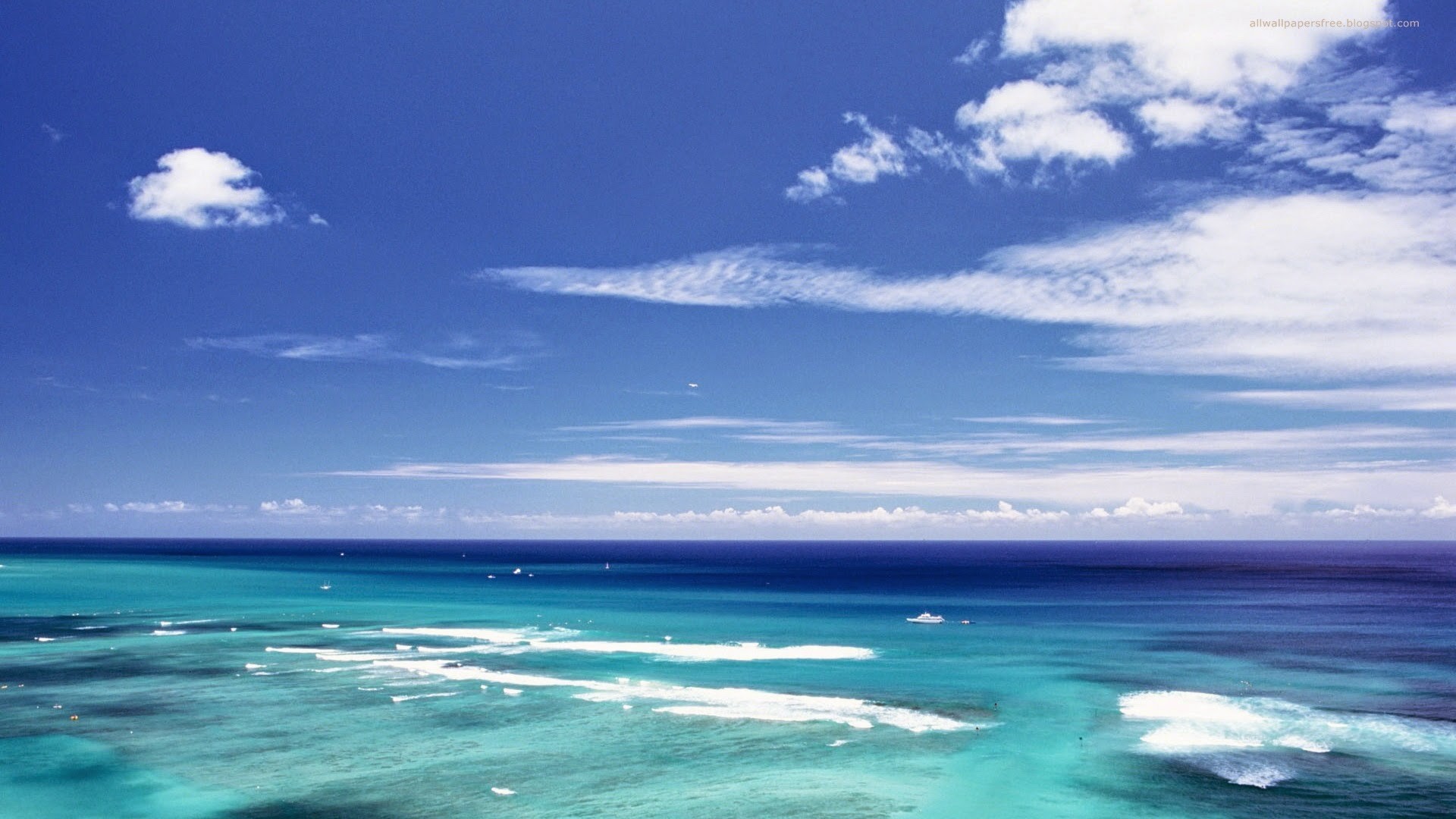 Mare, Cielo azzurro, Onde, Turchese, 1920x1080, wallpaper desktop