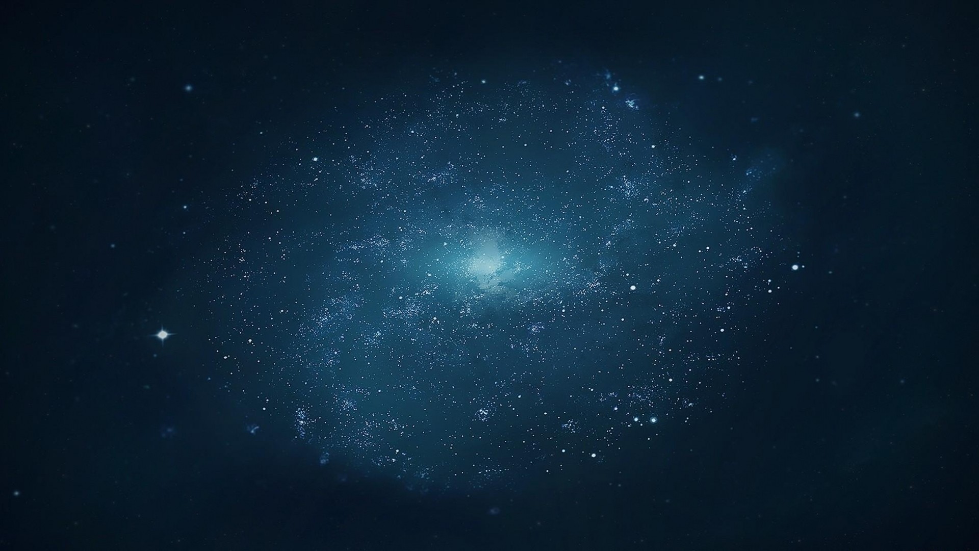Galassia, Spazio, Blu scuro, Full HD, sfondo per portatile
