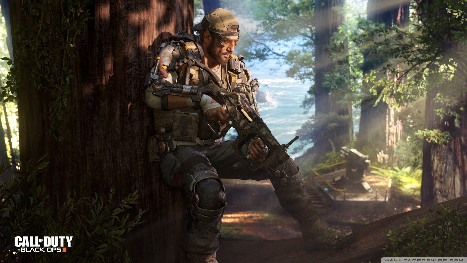 Call of Duty: Black Ops III, Soldato, Foresta, Sequoie, Full HD, sfondo per PC