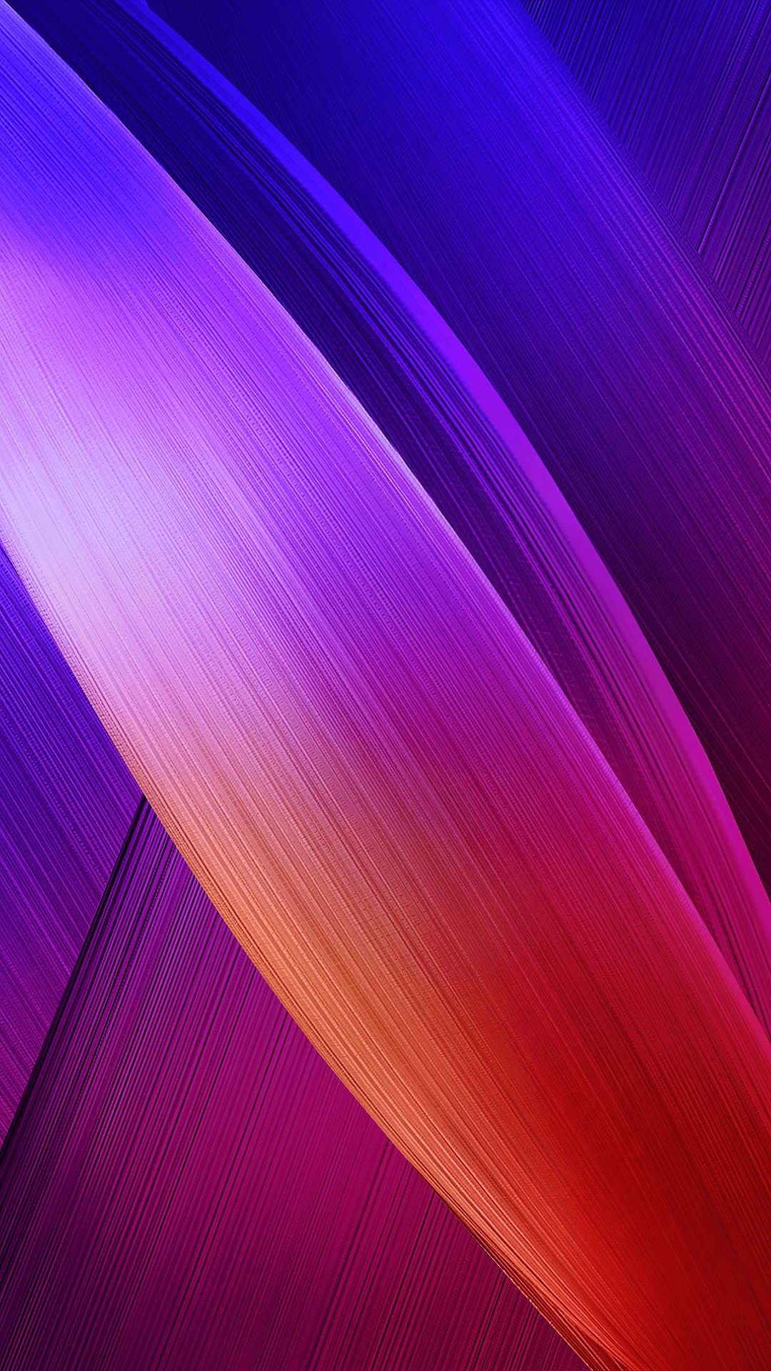 Asus ZenFone 2, Onde astratte, Viola, Rosso, Curve, Full HD, schermata di blocco del cellulare