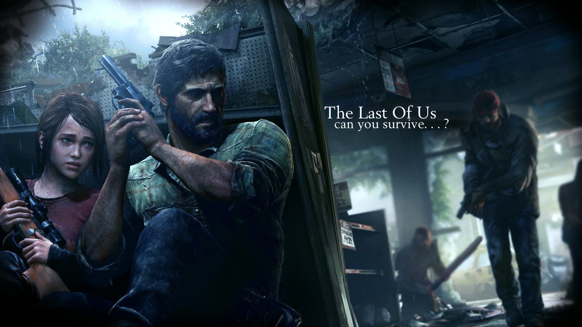 The Last of Us, Joel, Ellie, Pistola, Buio, Full HD, sfondo Windows 11