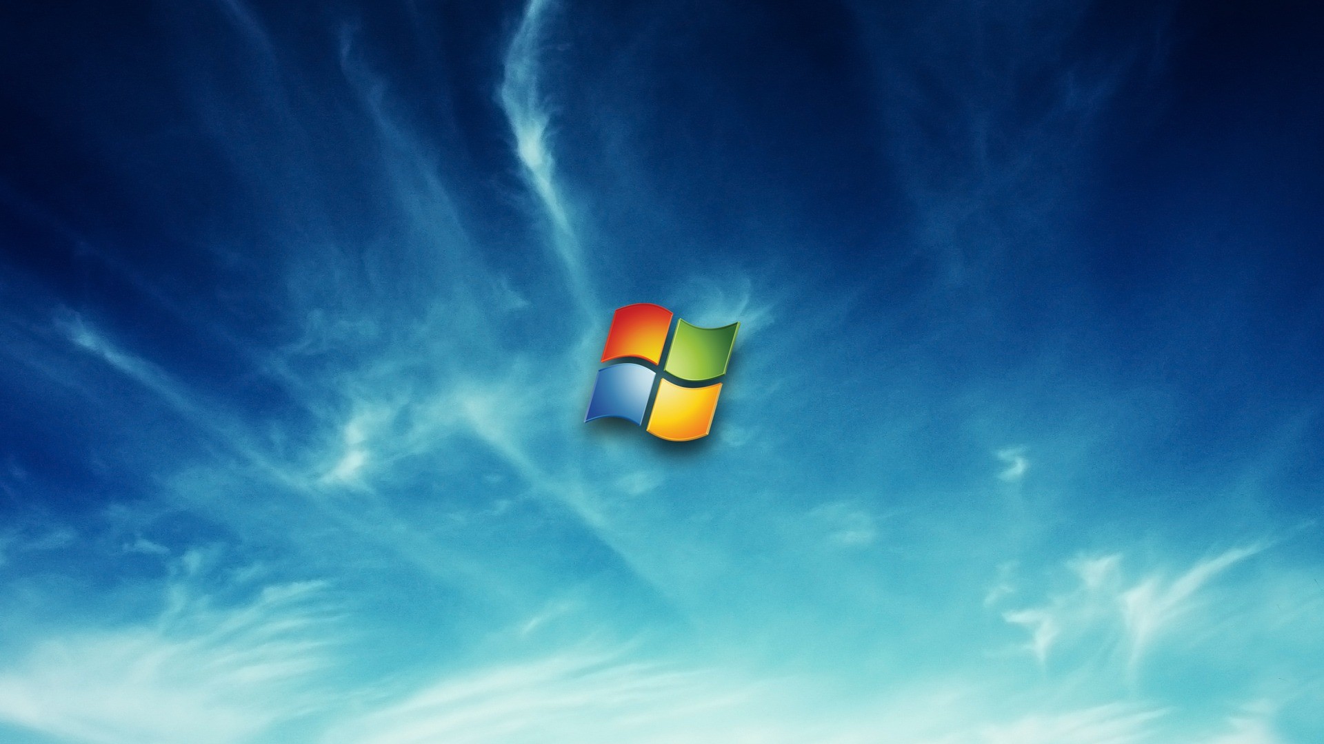 Windows 7, Logo Windows, Cielo, Nuvole, Azzurro, Full HD, sfondo per portatile