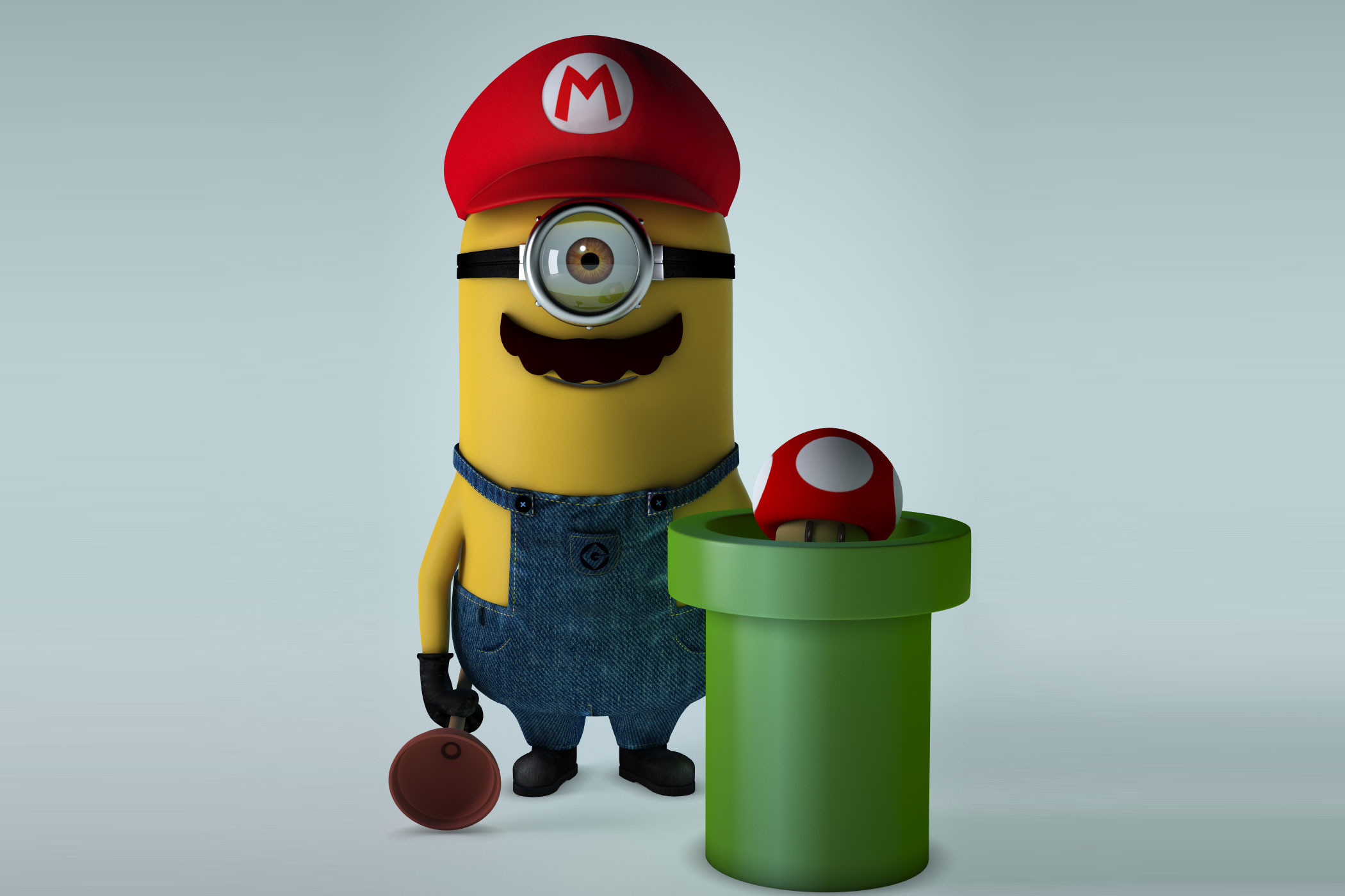 Minion, Super Mario, Tubo verde, Fungo, Parodia, immagine di sfondo Android